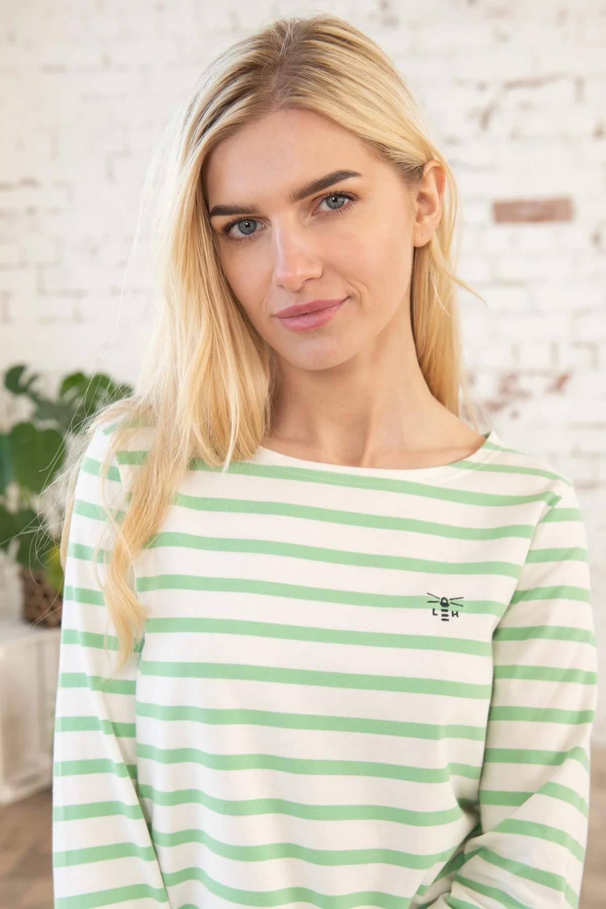 Causeway Breton Top -  Pistachio Stripe - Image 7