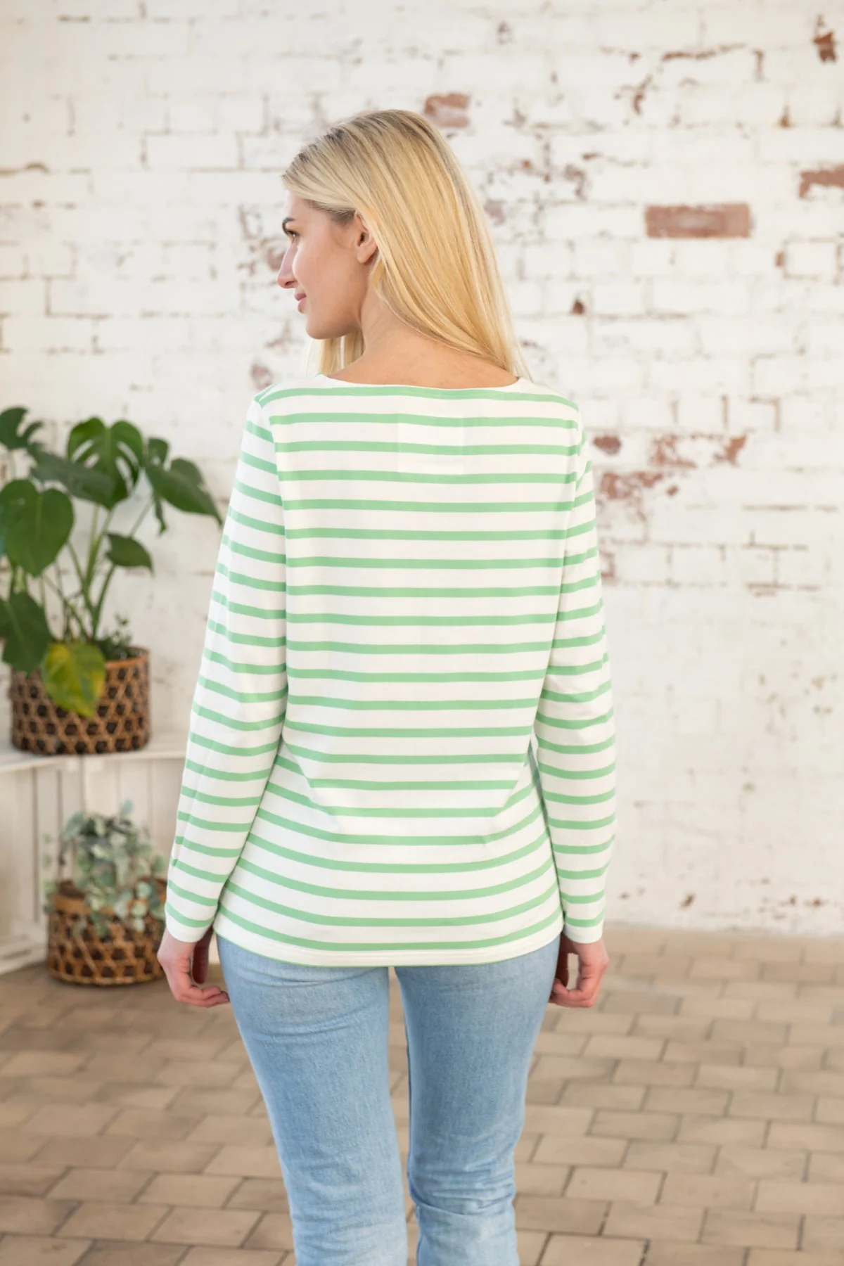Causeway Breton Top -  Pistachio Stripe - Image 8
