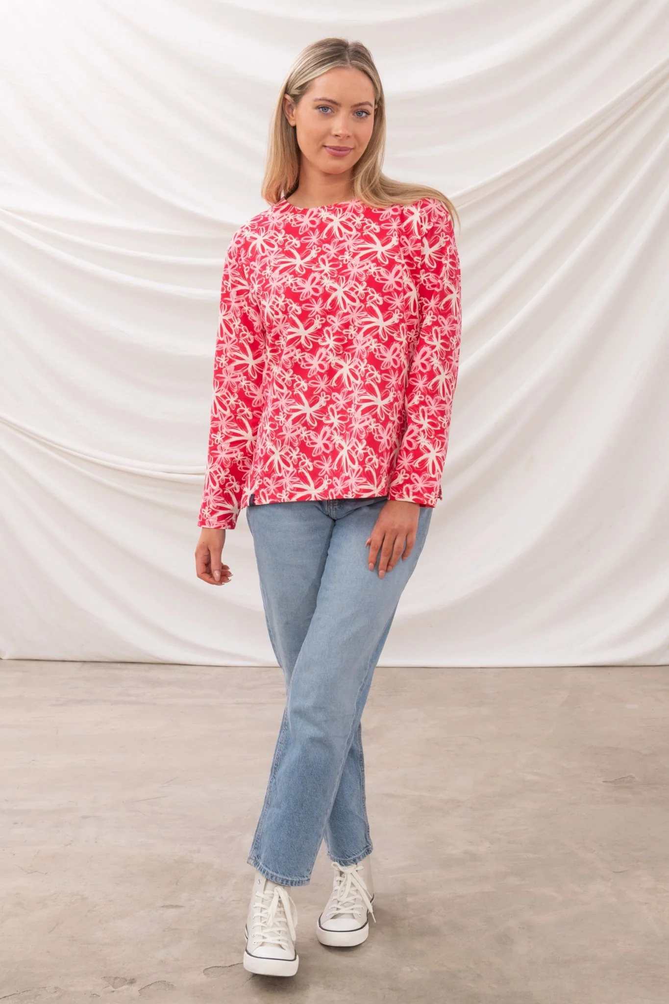 Causeway Breton Top - Raspberry Floral - Image 3