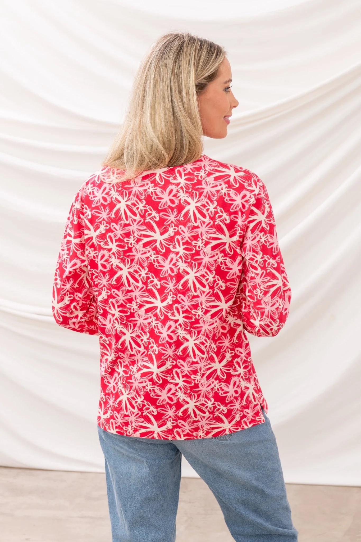 Causeway Breton Top - Raspberry Floral - Image 4
