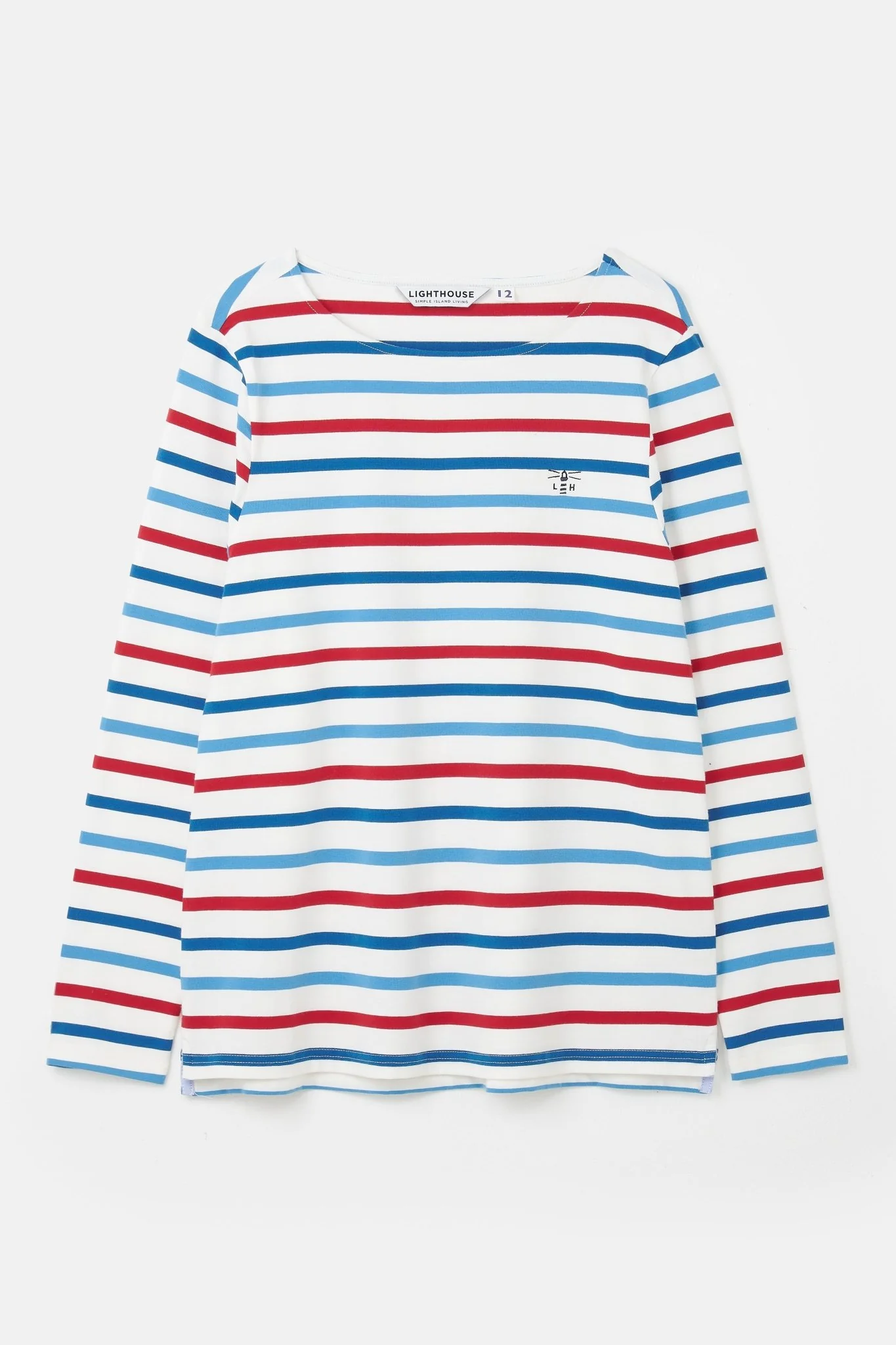 Causeway Breton Top - Red Teal Stripe - Image 3