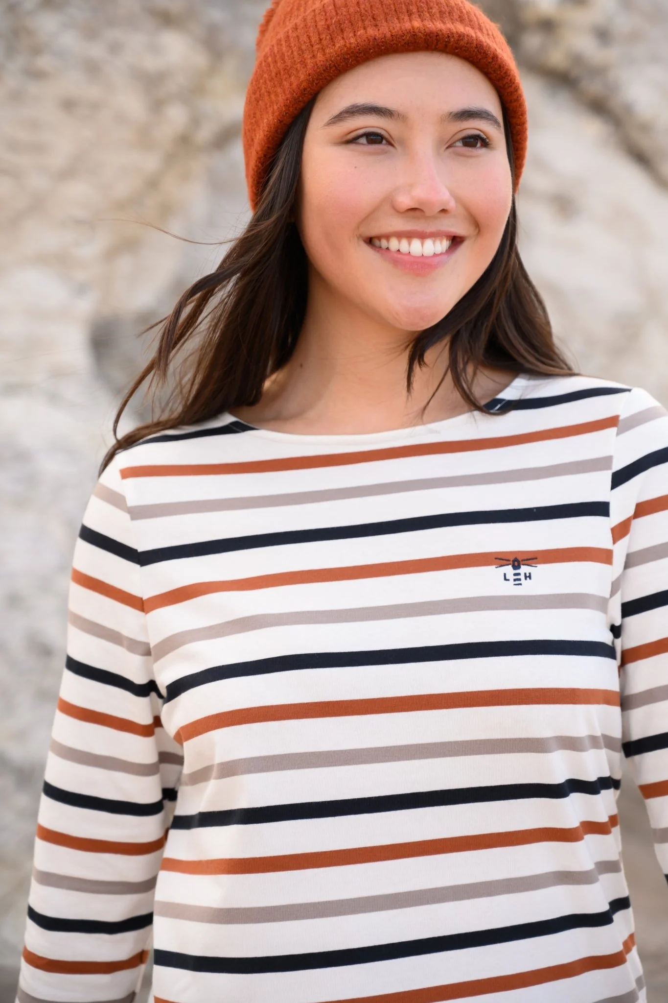 Causeway Breton Top - Rust Mocha Black Stripe - Image 11