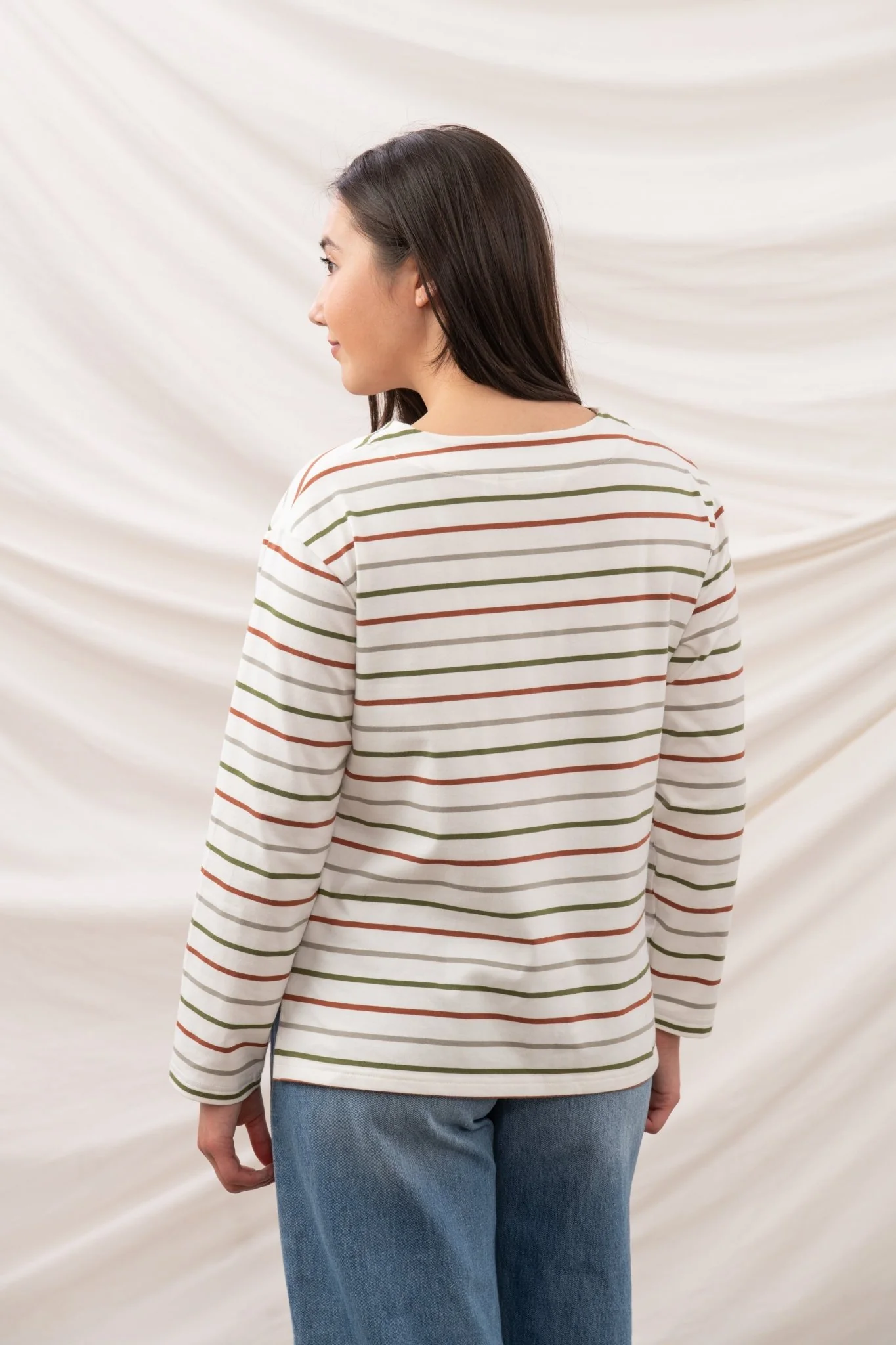 Causeway Breton Top - Sea Kelp Rust Stripe - Image 10