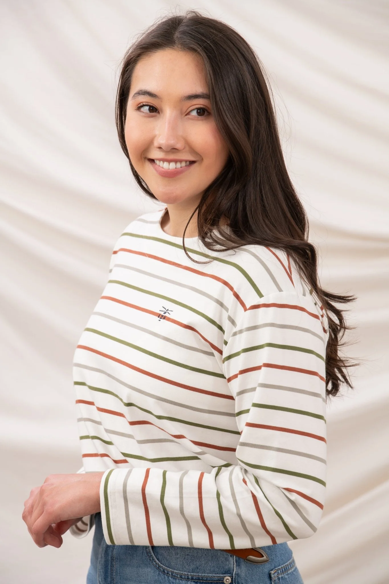 Causeway Breton Top - Sea Kelp Rust Stripe - Image 4