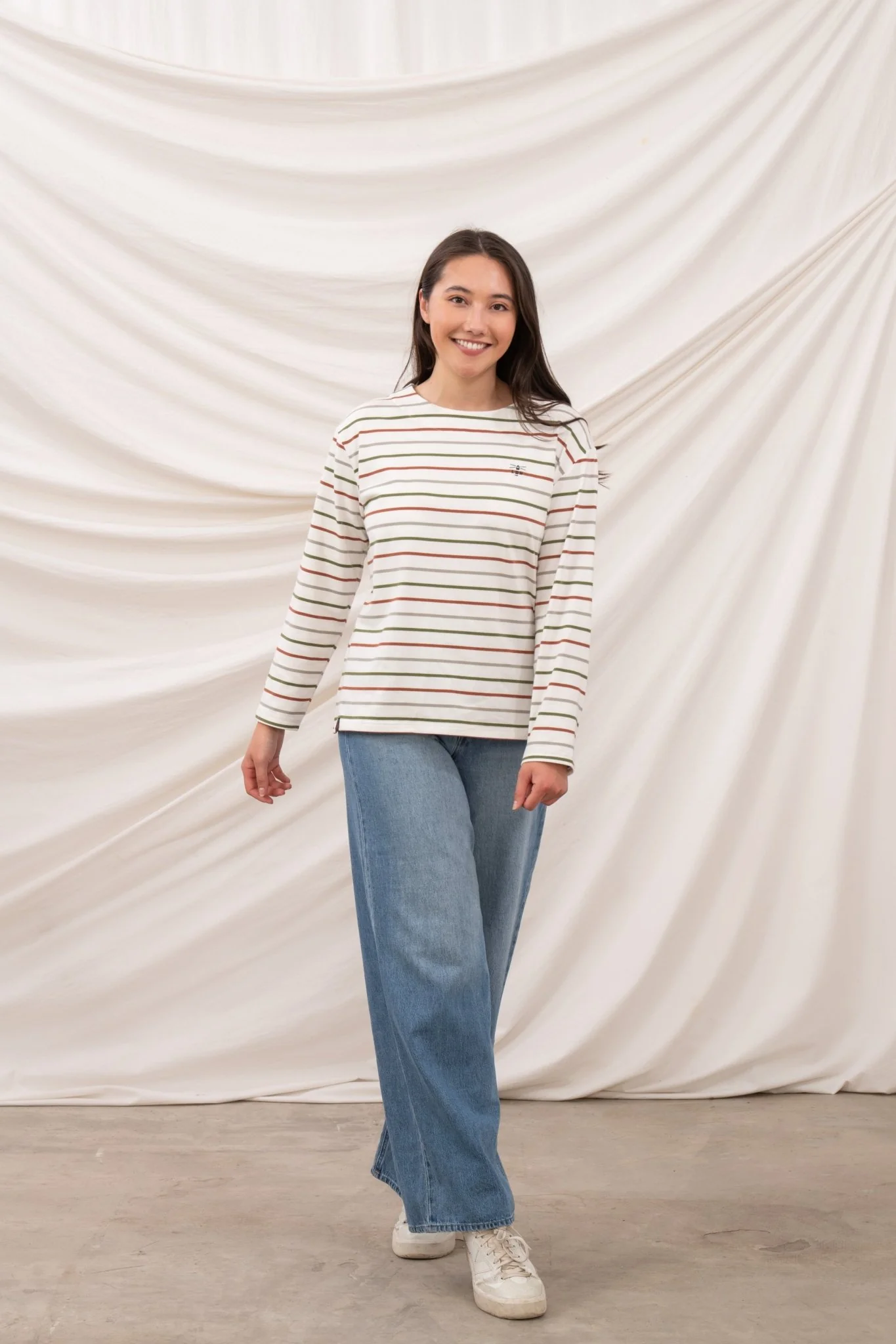 Causeway Breton Top - Sea Kelp Rust Stripe - Image 9