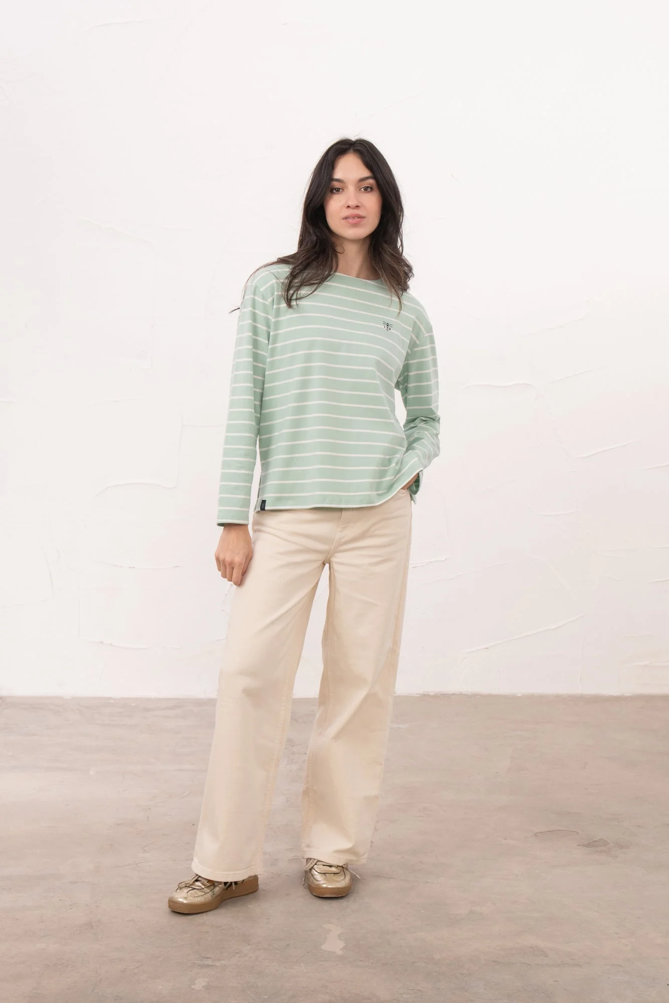 Causeway Breton Top - Soft Pistachio Stripe - Image 6