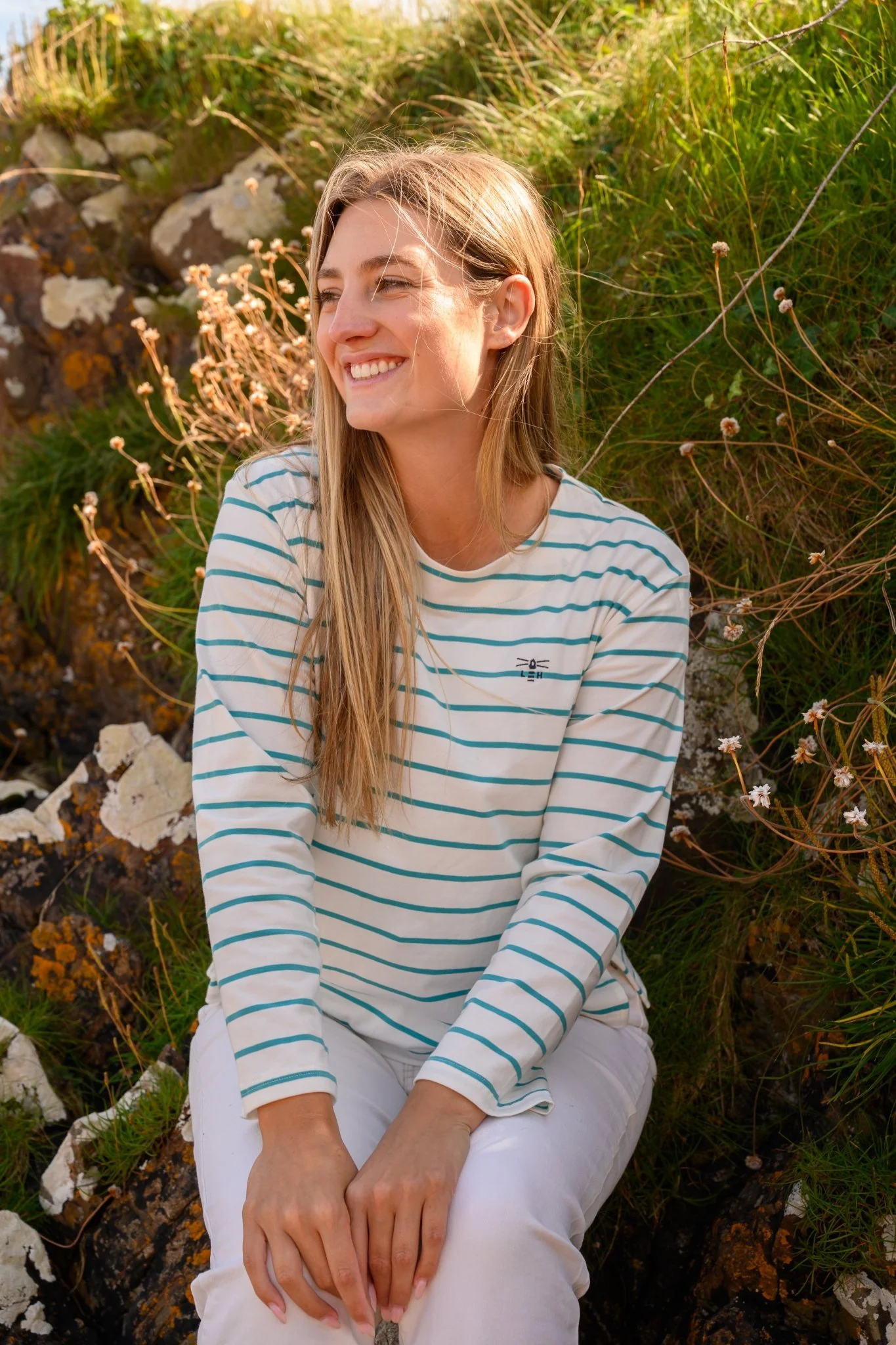Causeway Breton Top - Soft Teal Stripe - Image 6