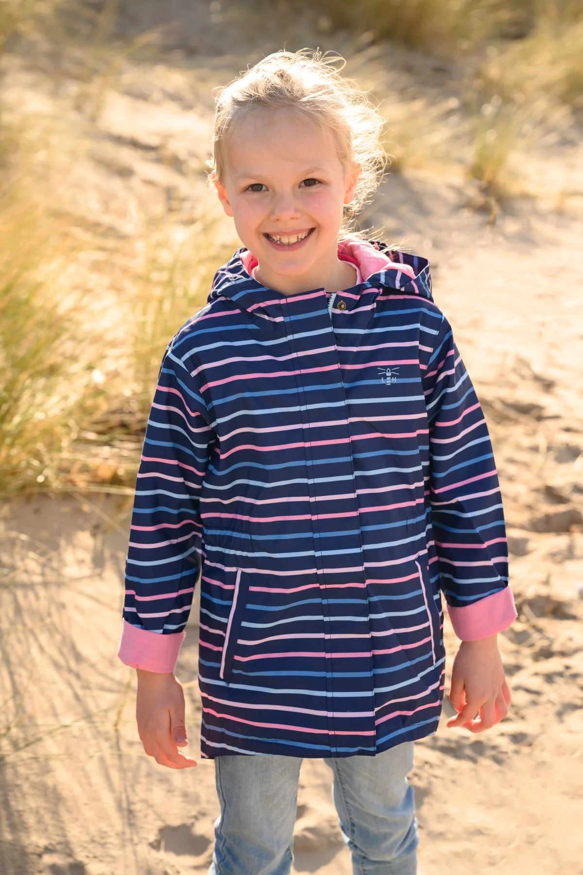 Charlotte Parka - Blue Pink Stripe - Image 3
