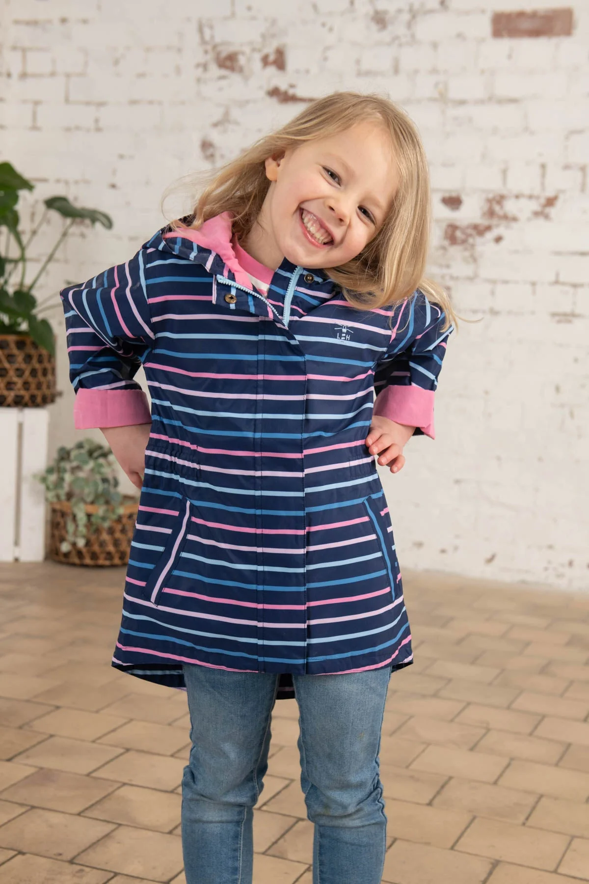 Charlotte Parka - Blue Pink Stripe - Image 7