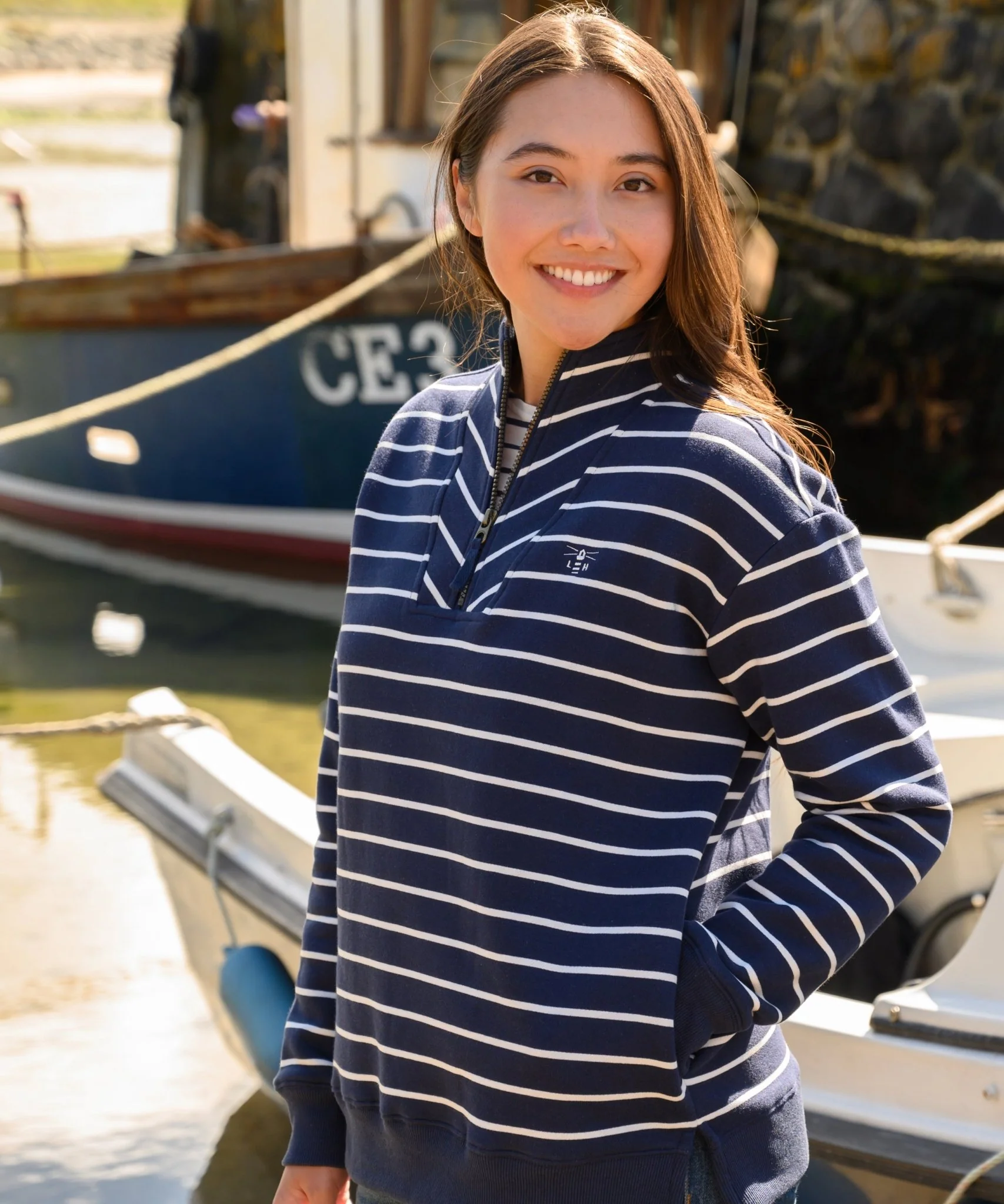 Coral Jersey - Navy Stripe - Image 8