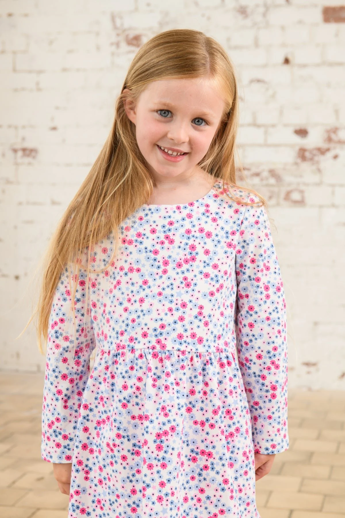 Ellie Dress - Pink Blue Floral - Image 3