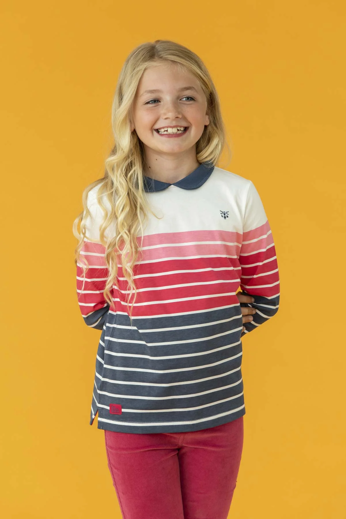 Emmie Top - Blue Pink Stripe - Image 2