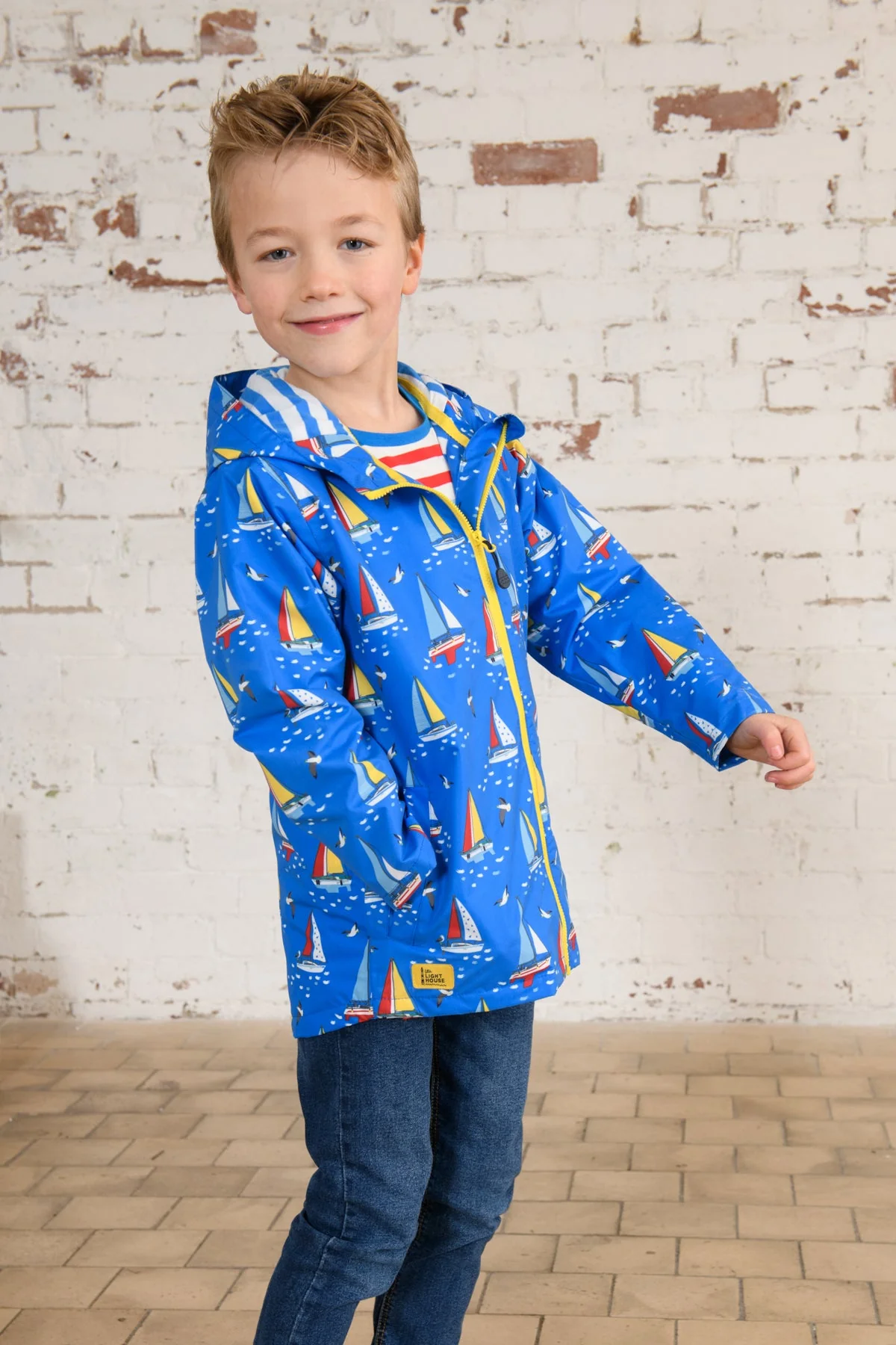 Ethan Jacket - Blue Boat Print - Image 7