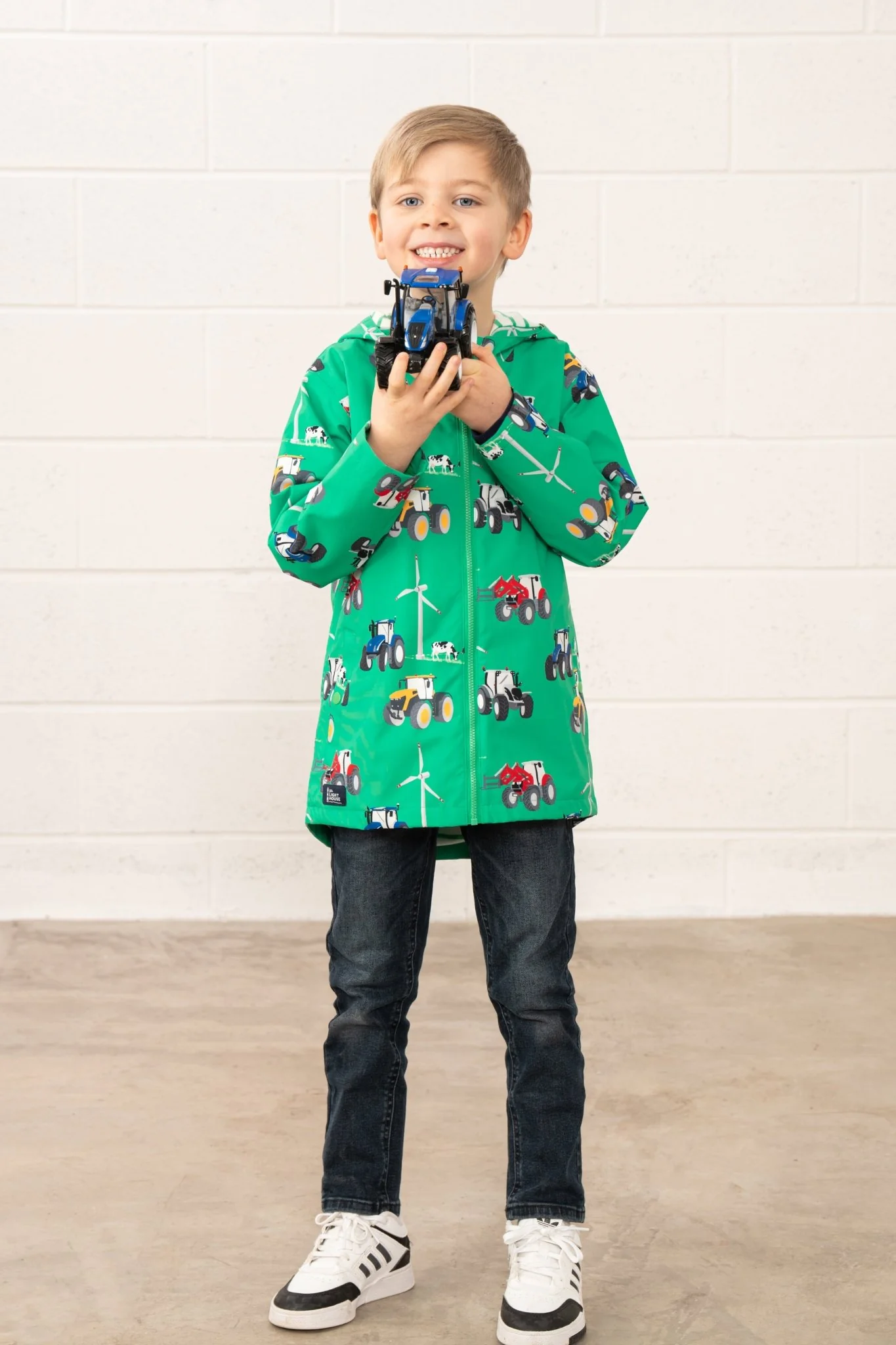 Ethan Jacket - Tractor Wind Turbine Print - Image 5