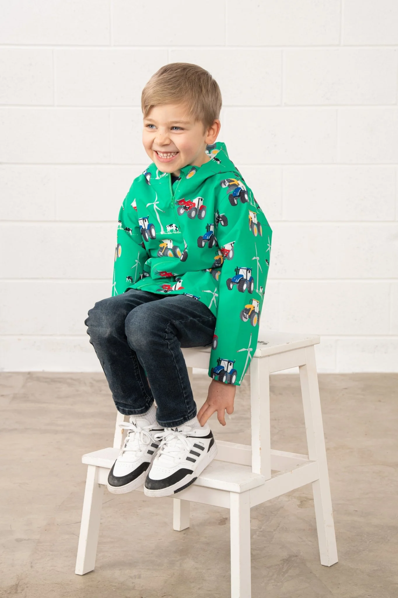 Ethan Jacket - Tractor Wind Turbine Print - Image 6