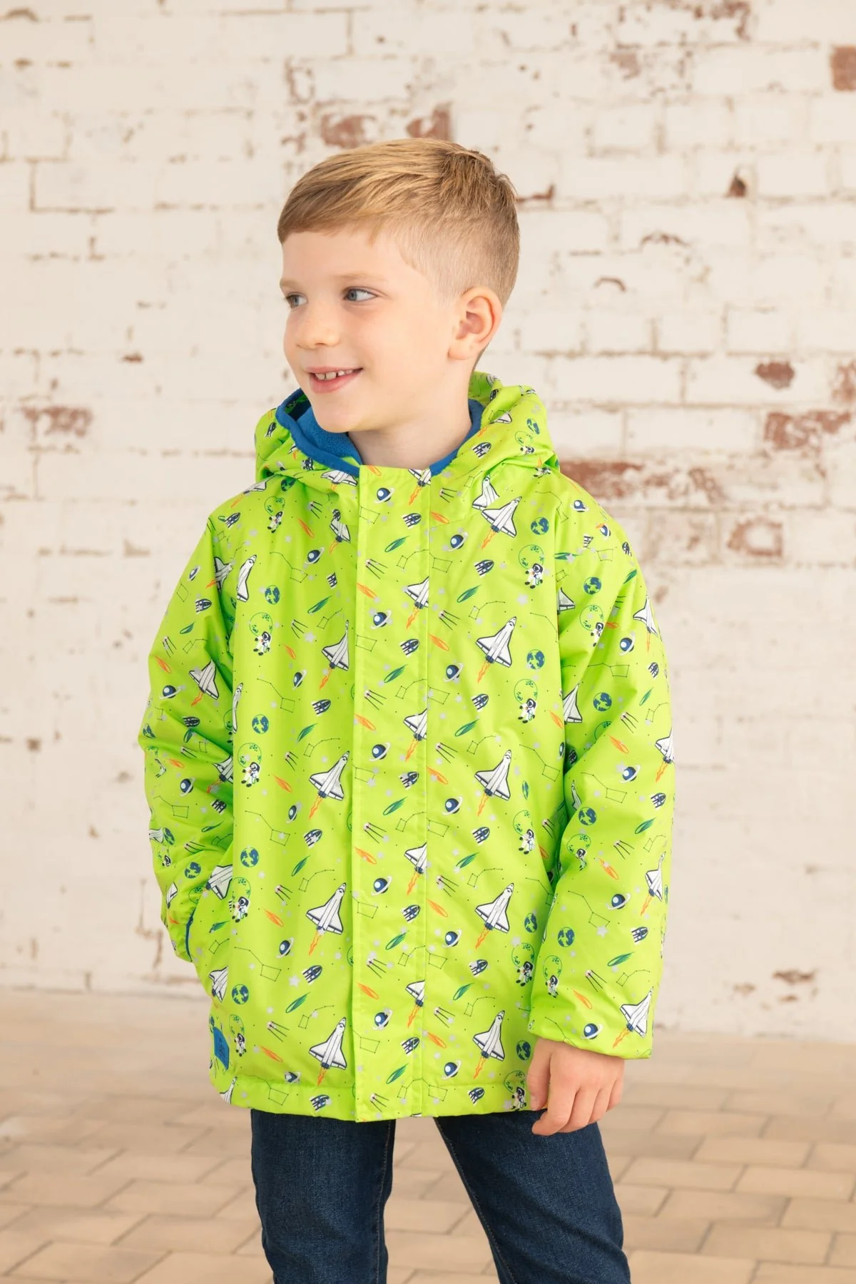 Finlay Coat - Lime Space Print - Image 5