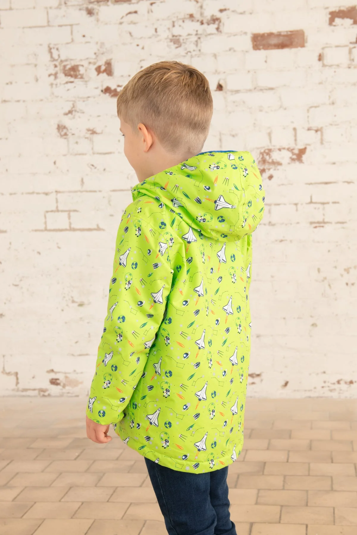 Finlay Coat - Lime Space Print - Image 6