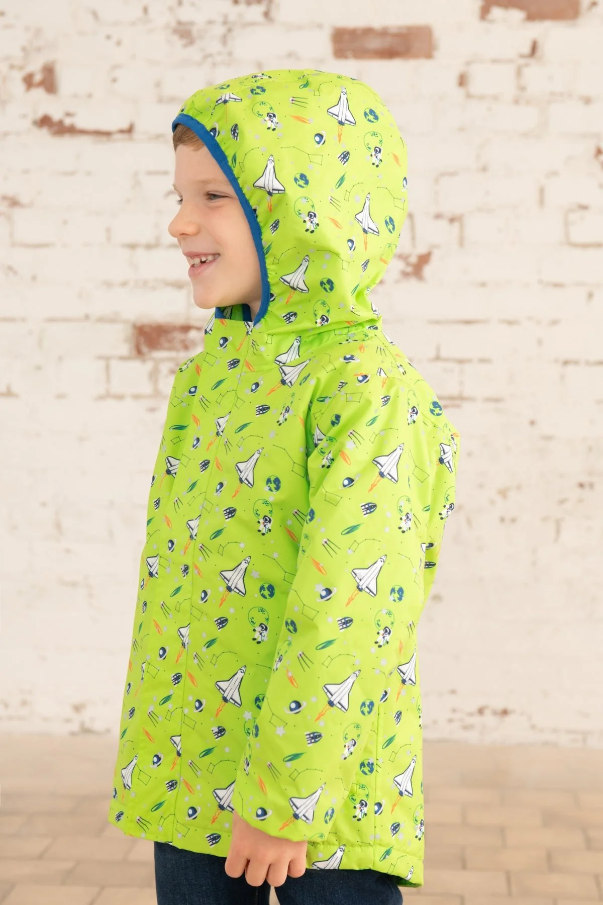 Finlay Coat - Lime Space Print - Image 8