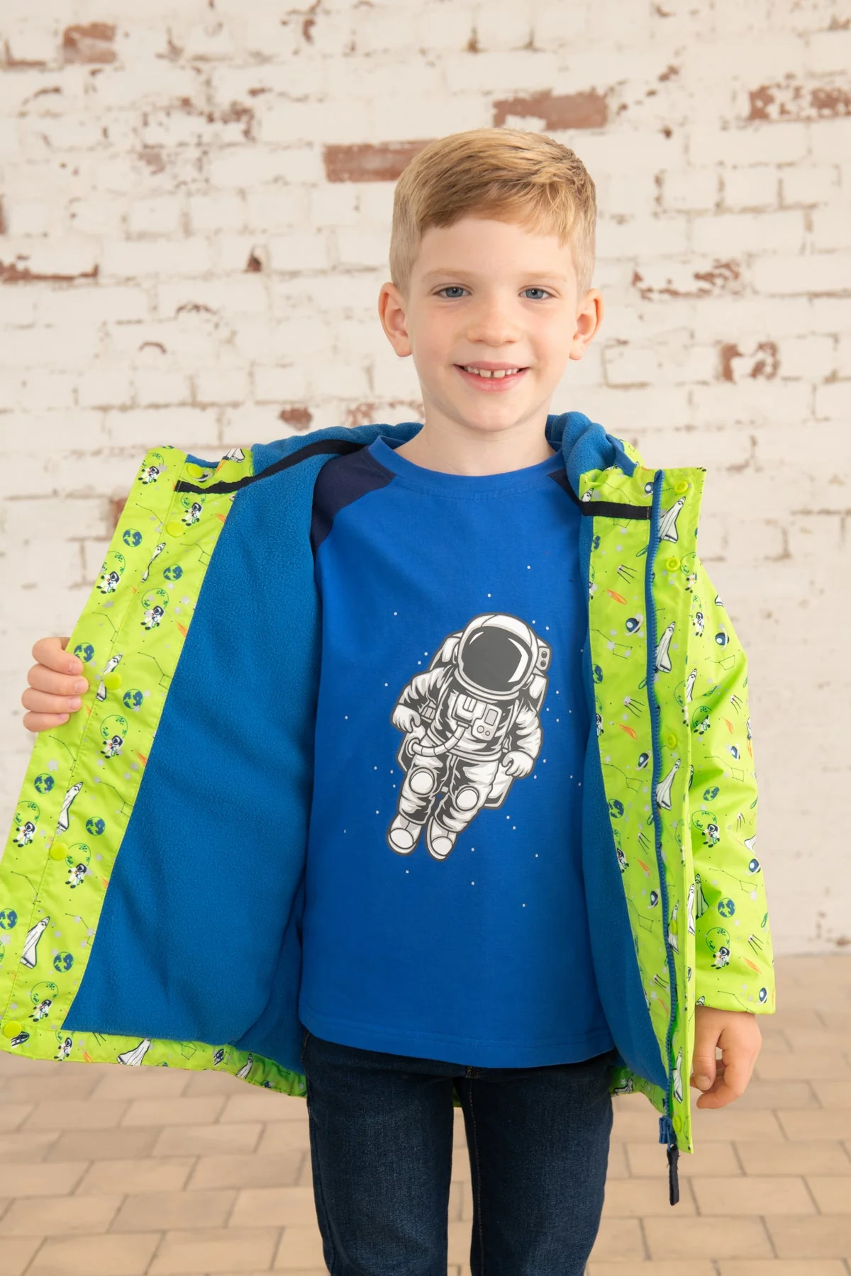 Finlay Coat - Lime Space Print - Image 9