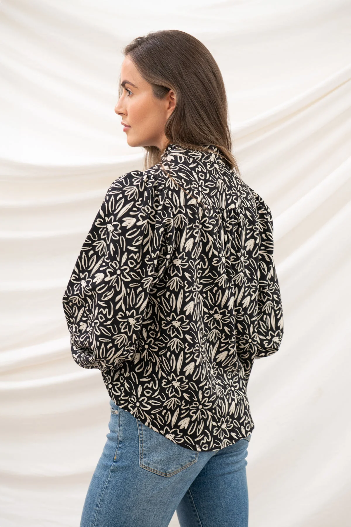 Grace Blouse - Black Floral - Image 3
