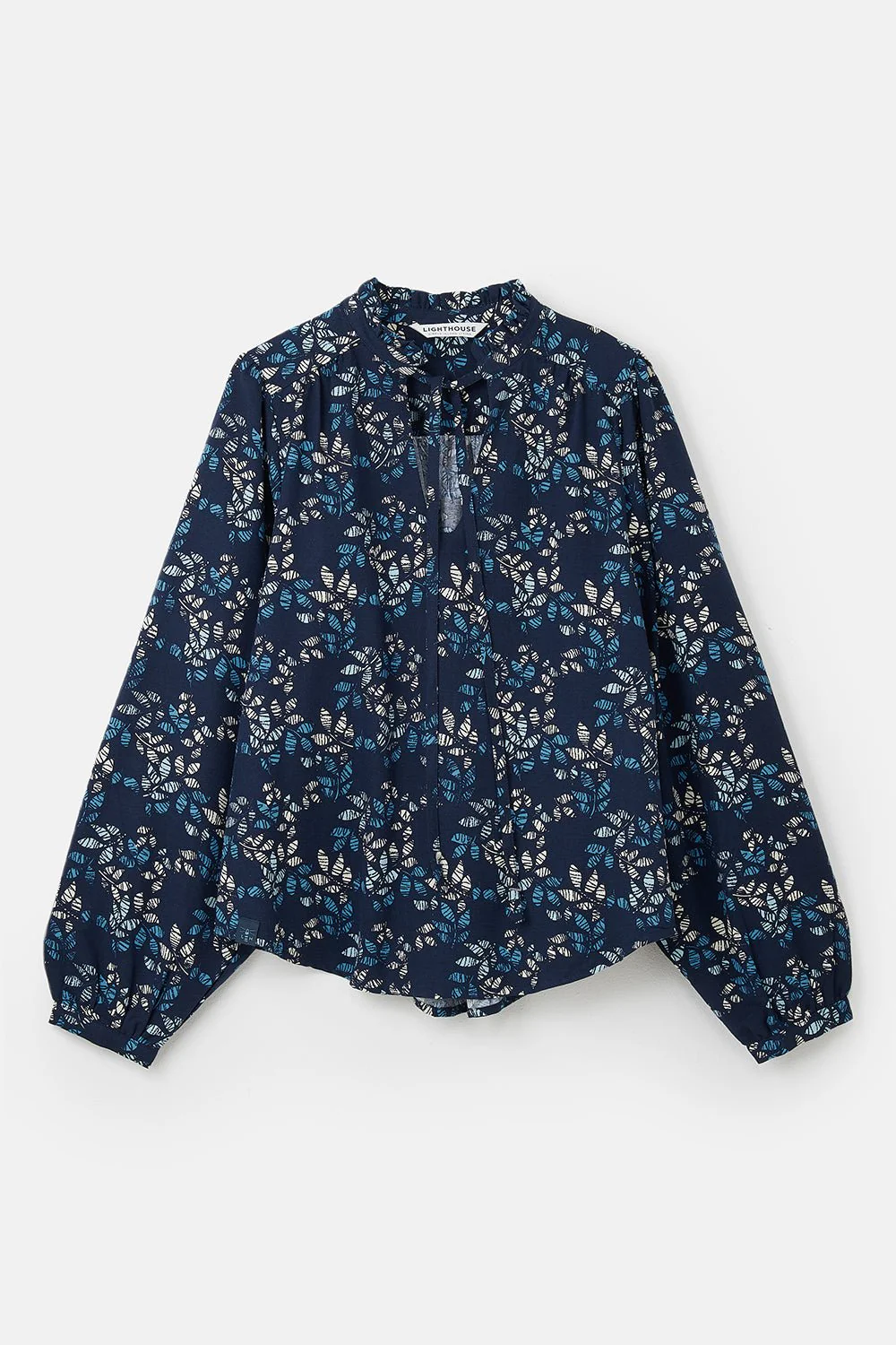 Grace Blouse - Navy Leaf - Image 6