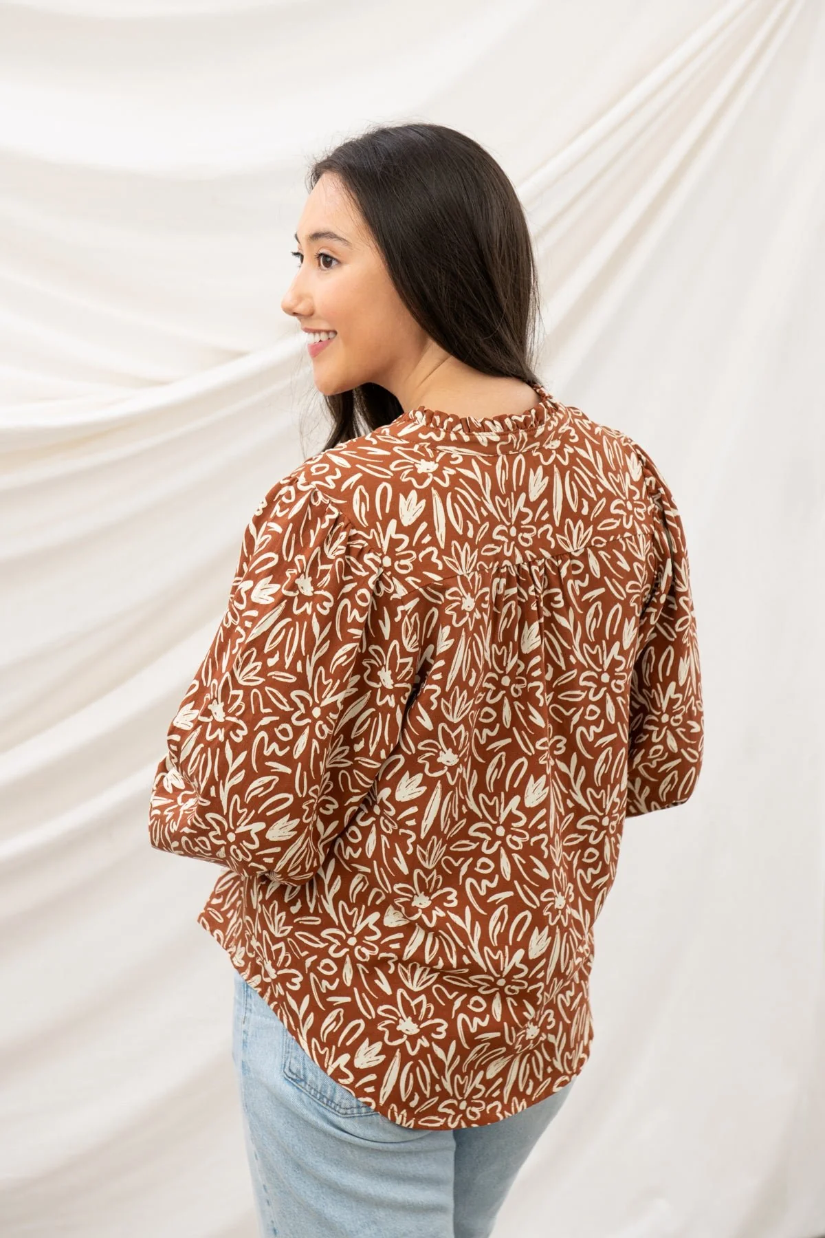 Grace Blouse - Rust Floral - Image 4