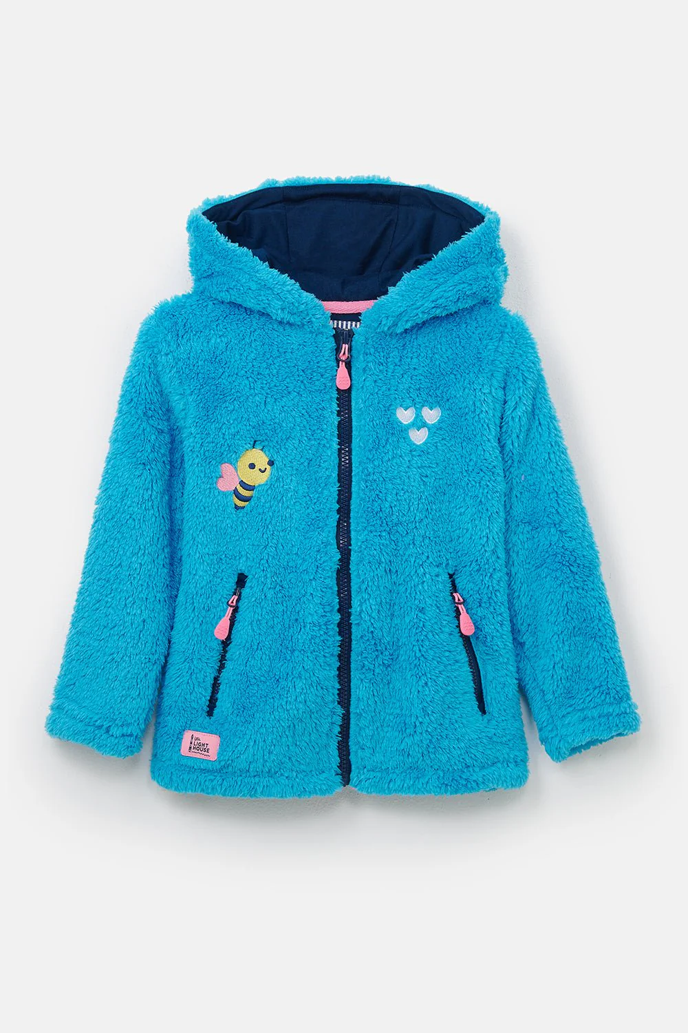 Gracie Sherpa Fleece - Bright Teal Bee - Image 3