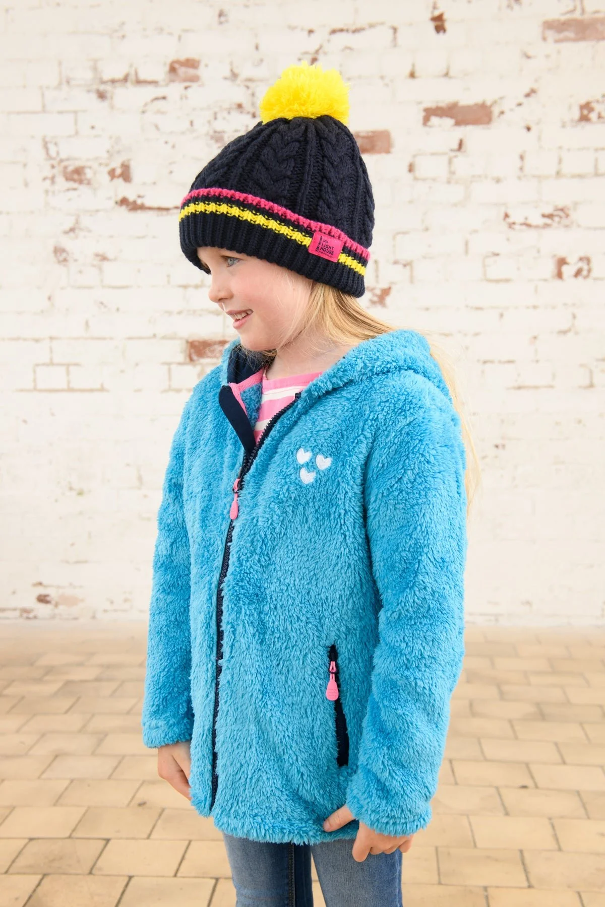 Gracie Sherpa Fleece - Bright Teal Bee - Image 6