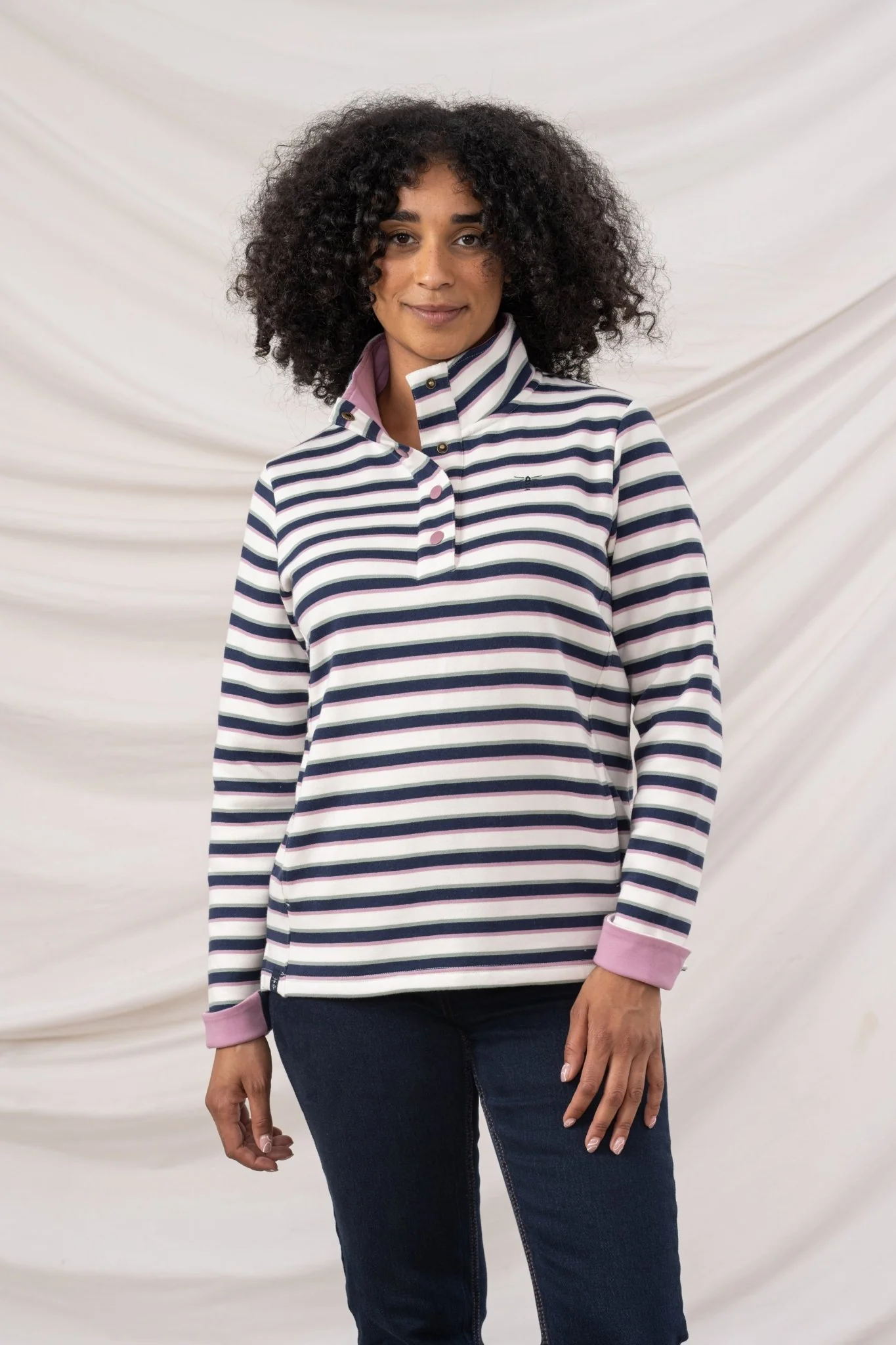 Haven Jersey - Navy Sage Rose Stripe