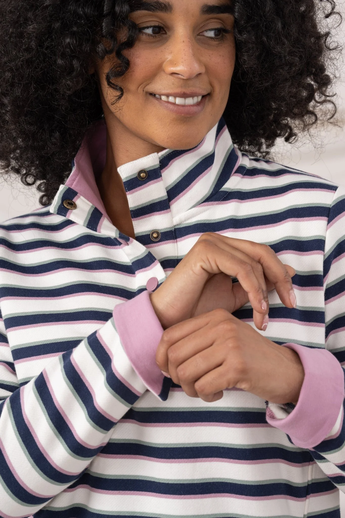 Haven Jersey - Navy Sage Rose Stripe - Image 6
