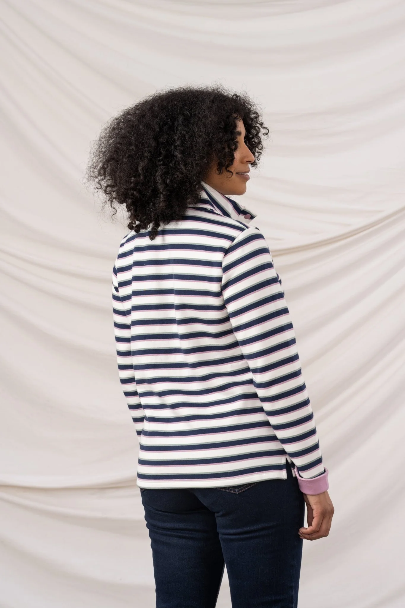 Haven Jersey - Navy Sage Rose Stripe - Image 7