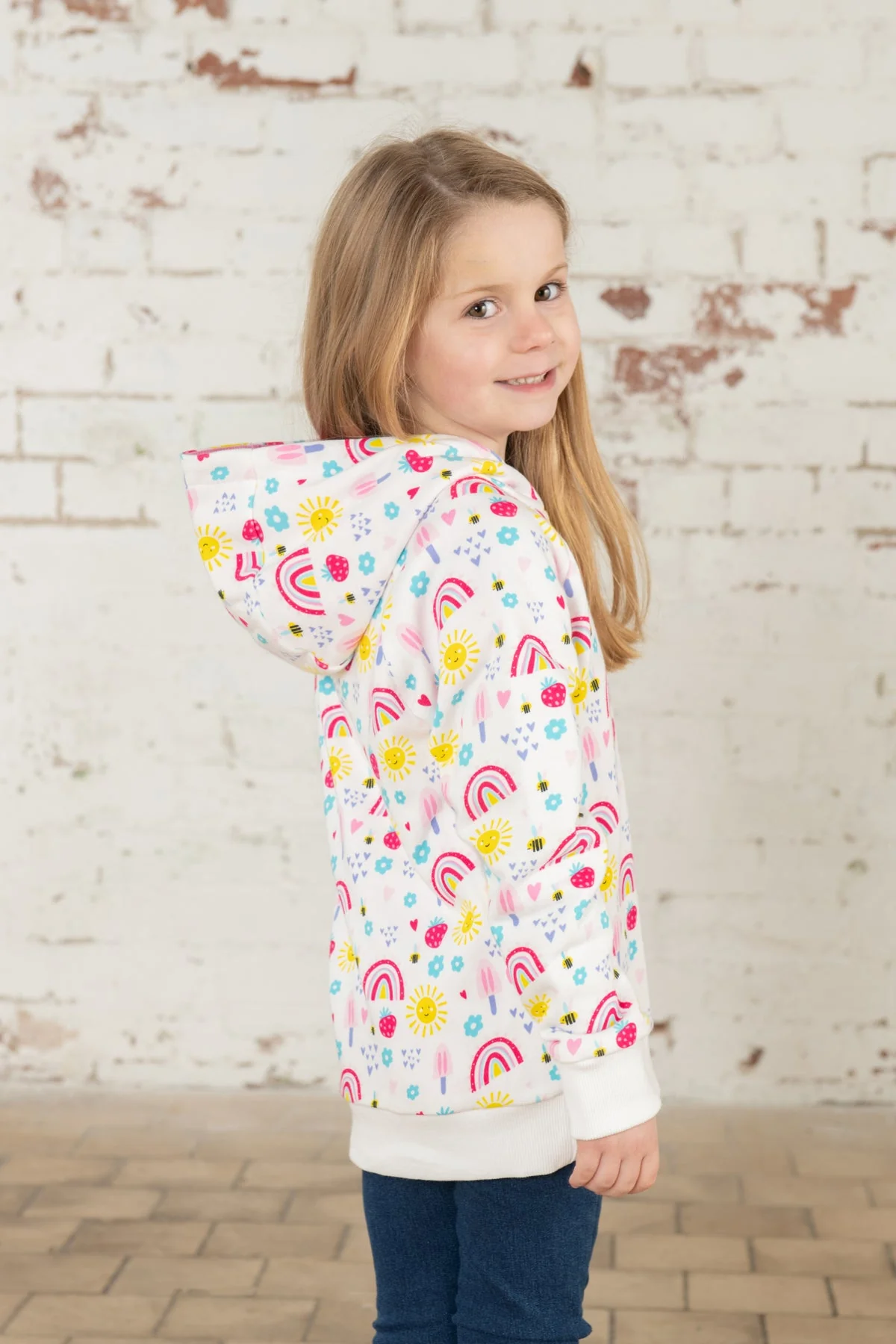 Jessie Hoodie - Rainbow Sunshine Print - Image 7