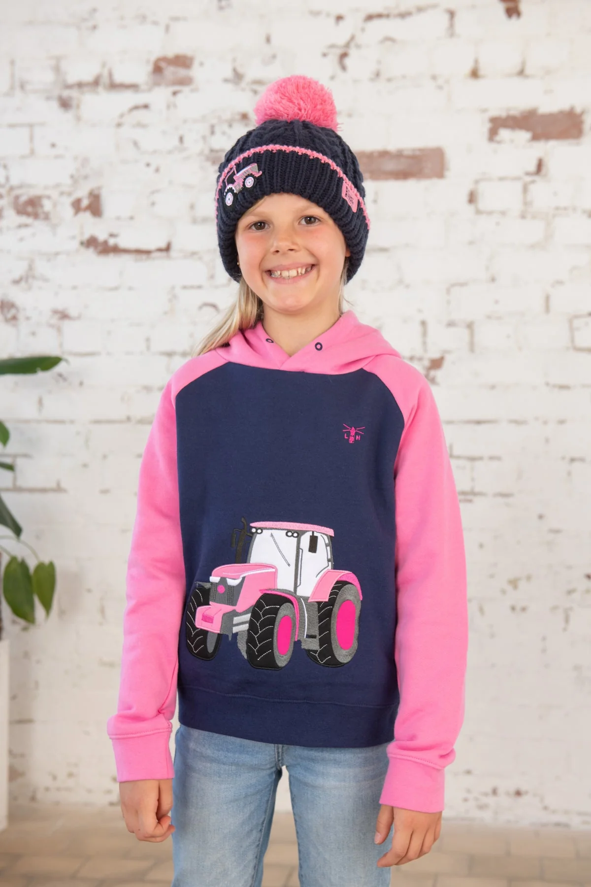 Jill Hoodie - Pink Tractor Appliqué - Image 10