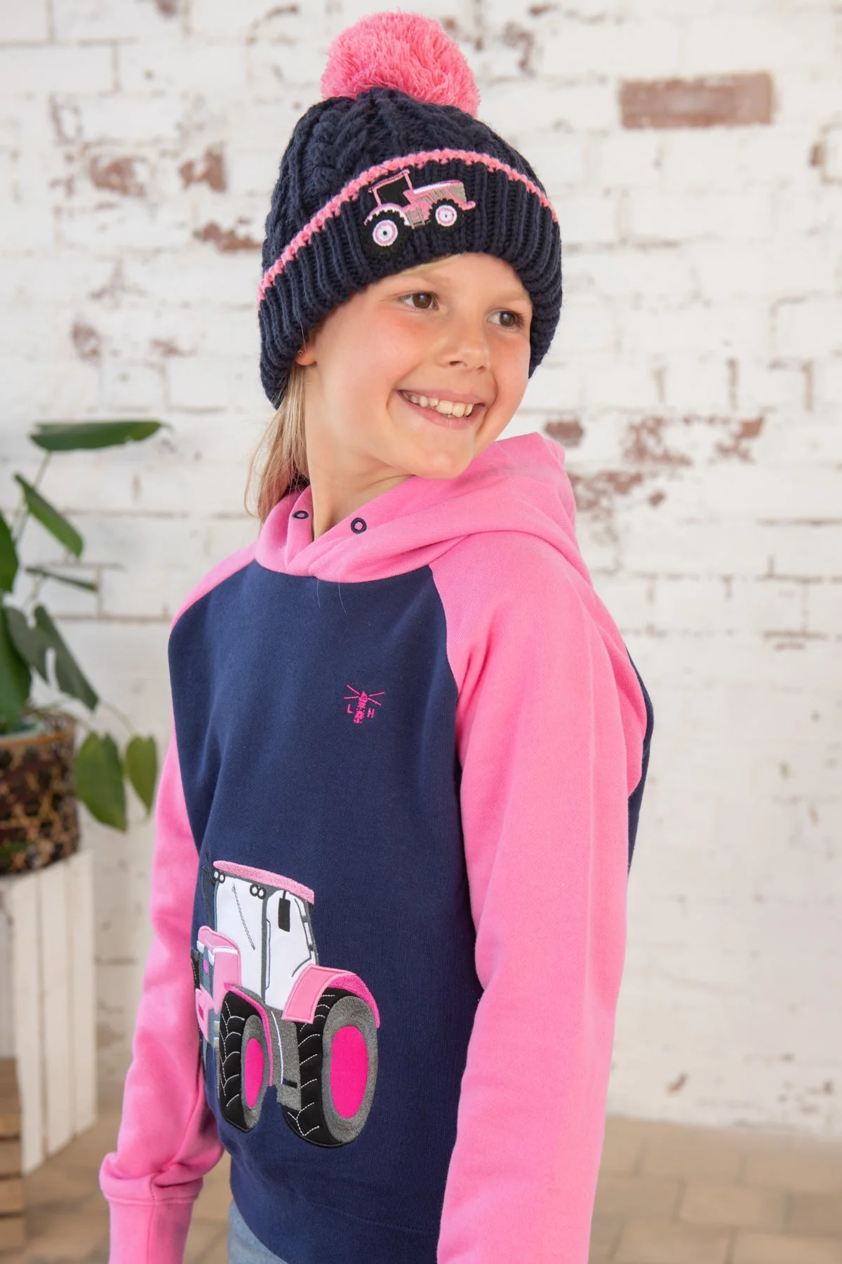 Jill Hoodie - Pink Tractor Appliqué - Image 12