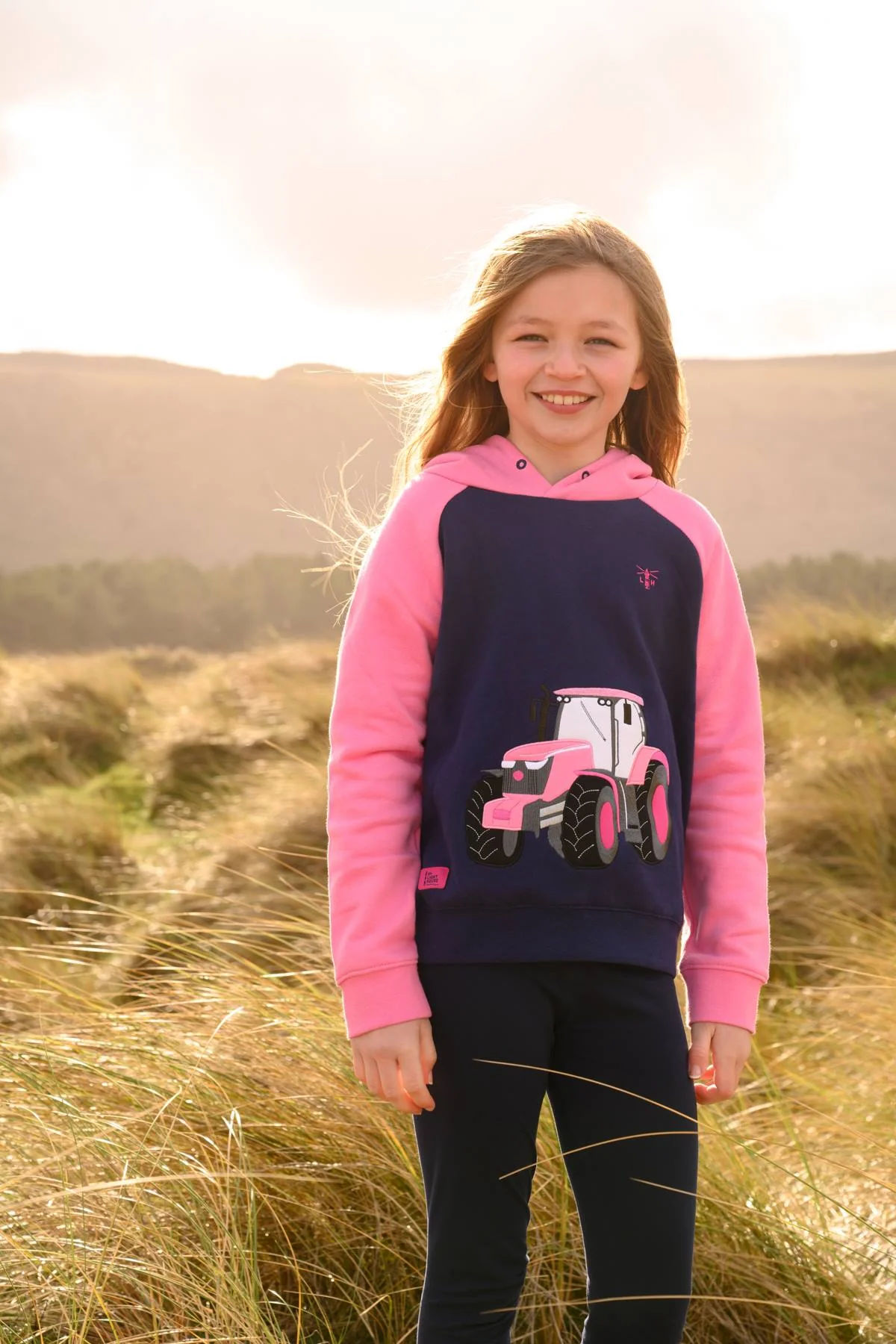 Jill Hoodie - Pink Tractor Appliqué - Image 5