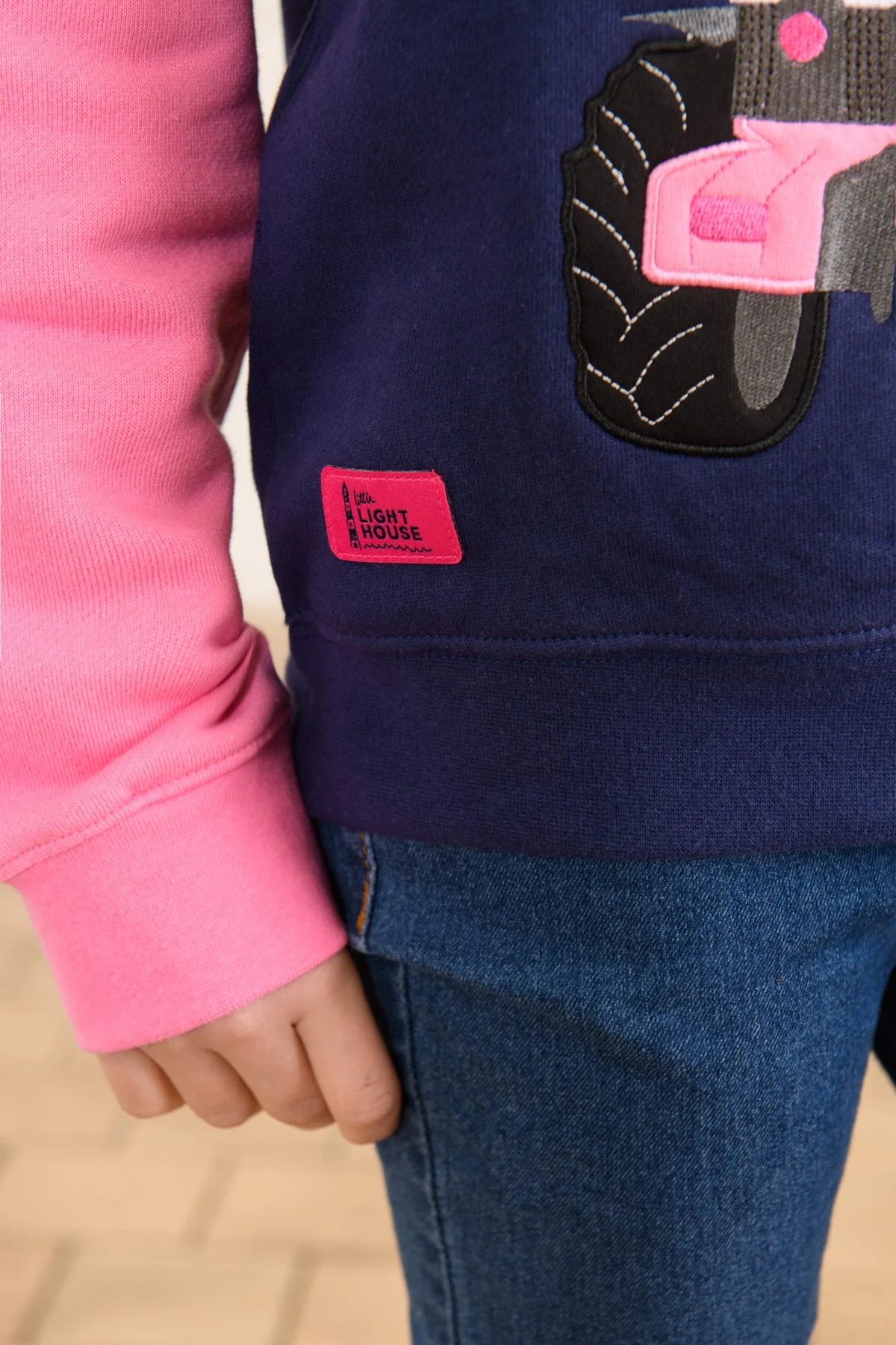 Jill Hoodie - Pink Tractor Appliqué - Image 8