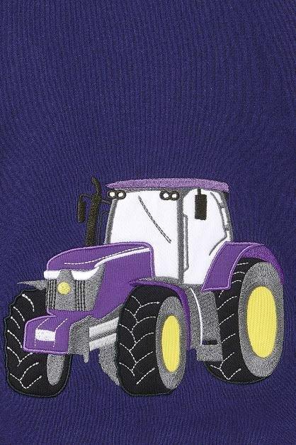 Jill Hoodie - Purple Tractor Applique - Image 10