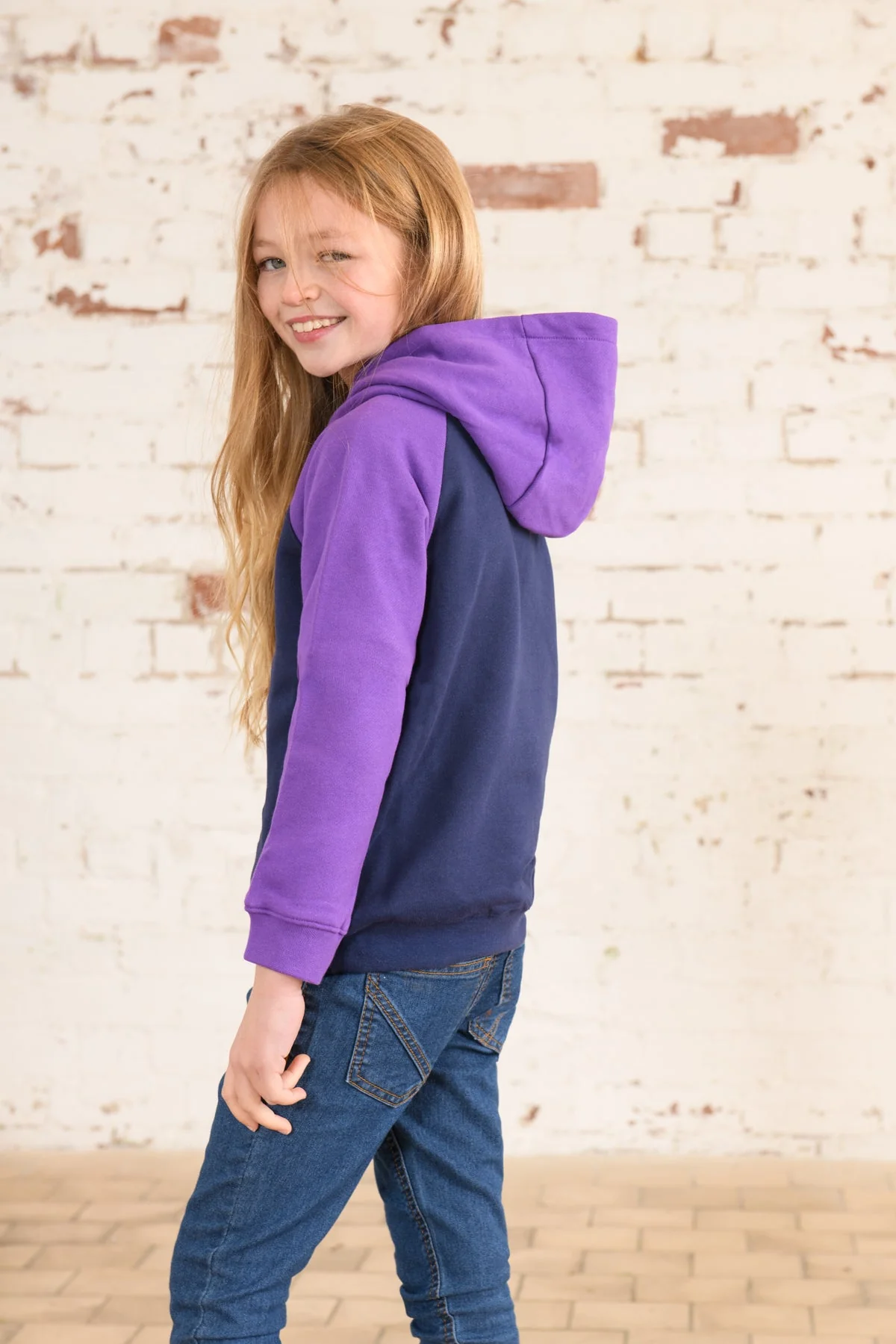 Jill Hoodie - Purple Tractor Applique - Image 4
