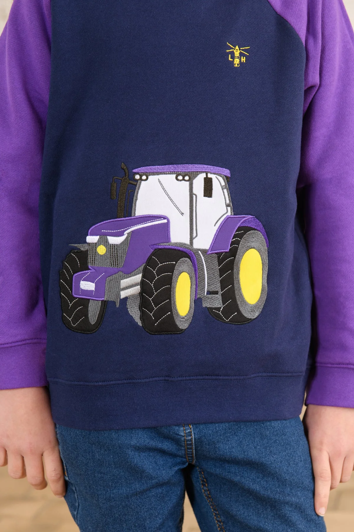 Jill Hoodie - Purple Tractor Applique - Image 9
