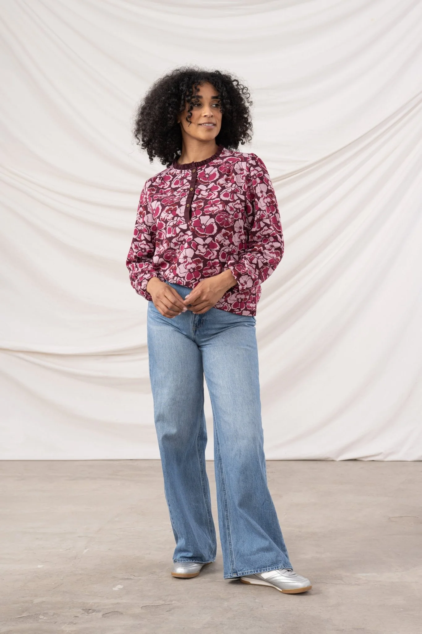Juliette Blouse - Cranberry Floral - Image 5