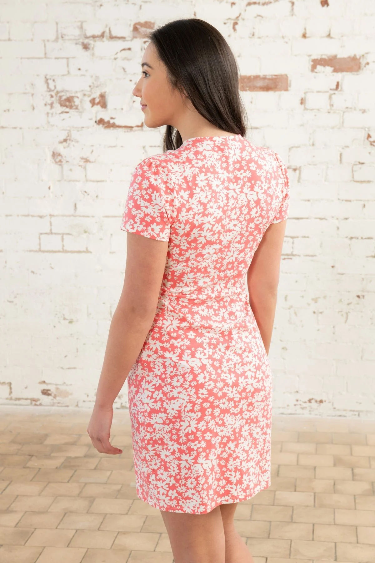 Lena Dress - Coral Daisy - Image 5