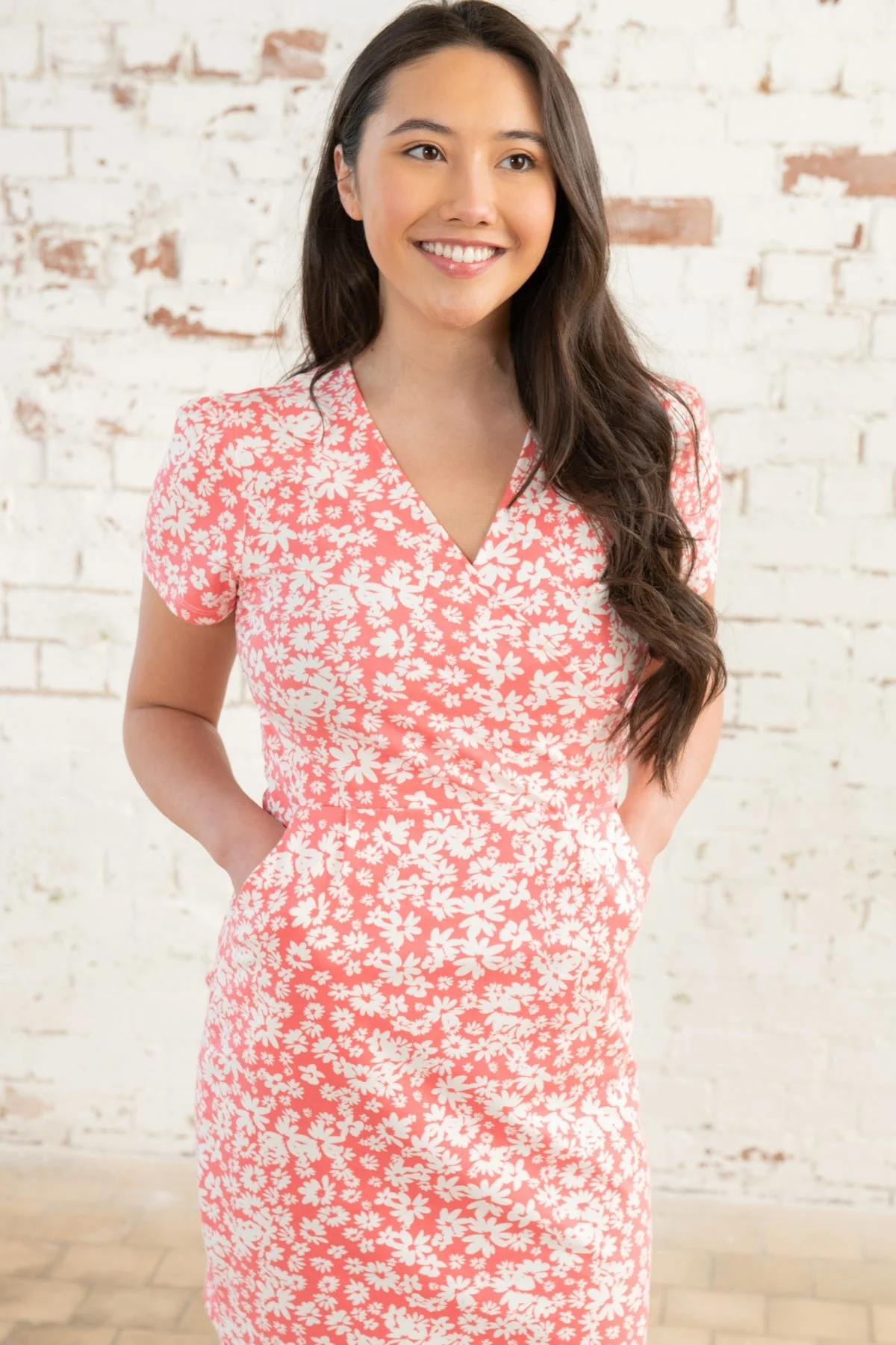 Lena Dress - Coral Daisy - Image 9