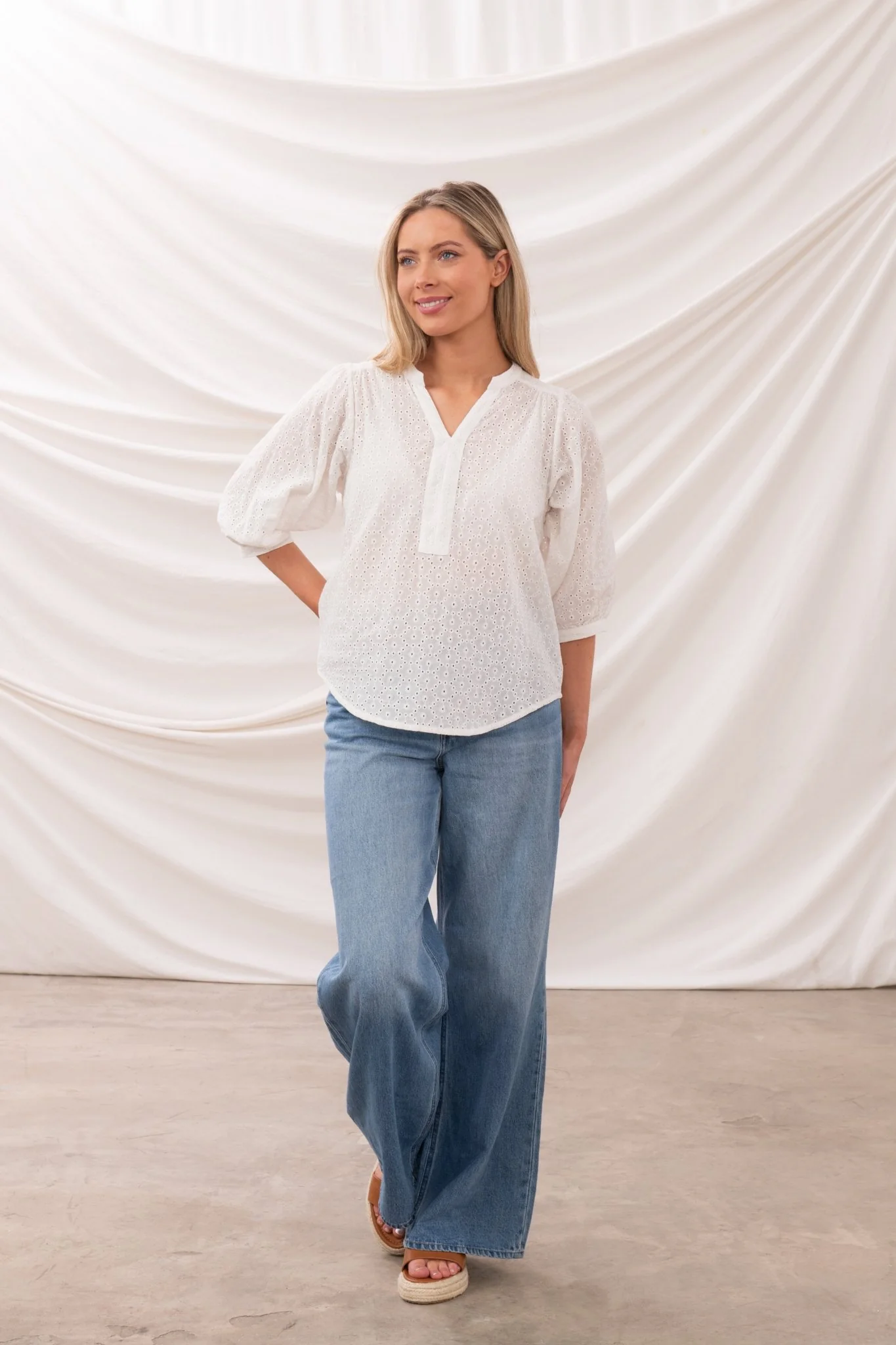 Lola Blouse - Floral Broderie Anglaise