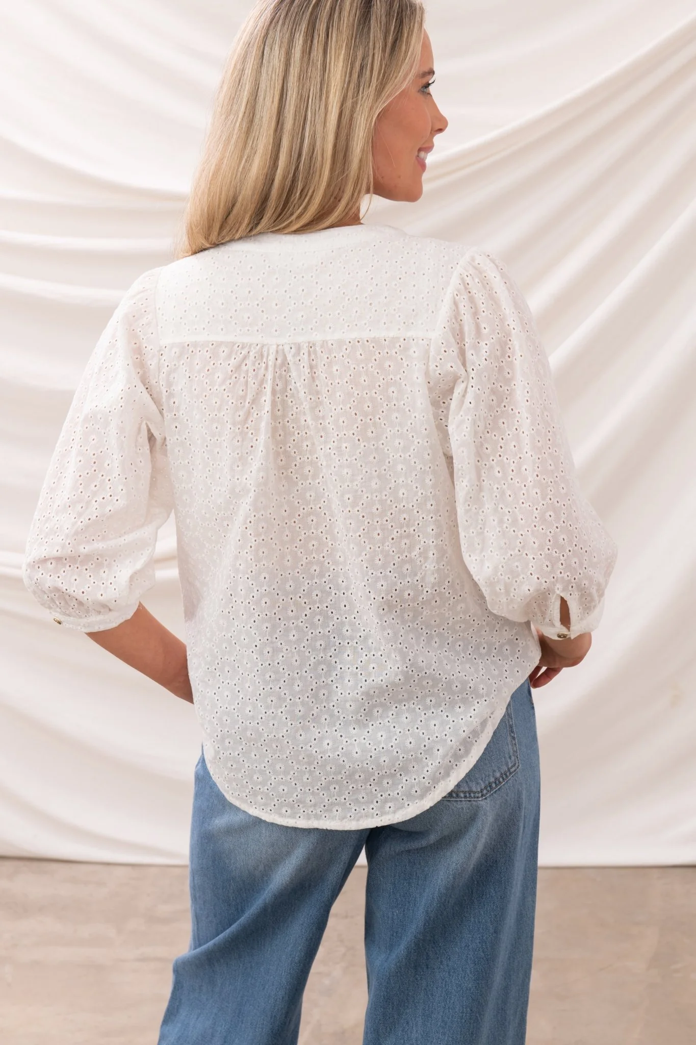 Lola Blouse - Floral Broderie Anglaise - Image 6