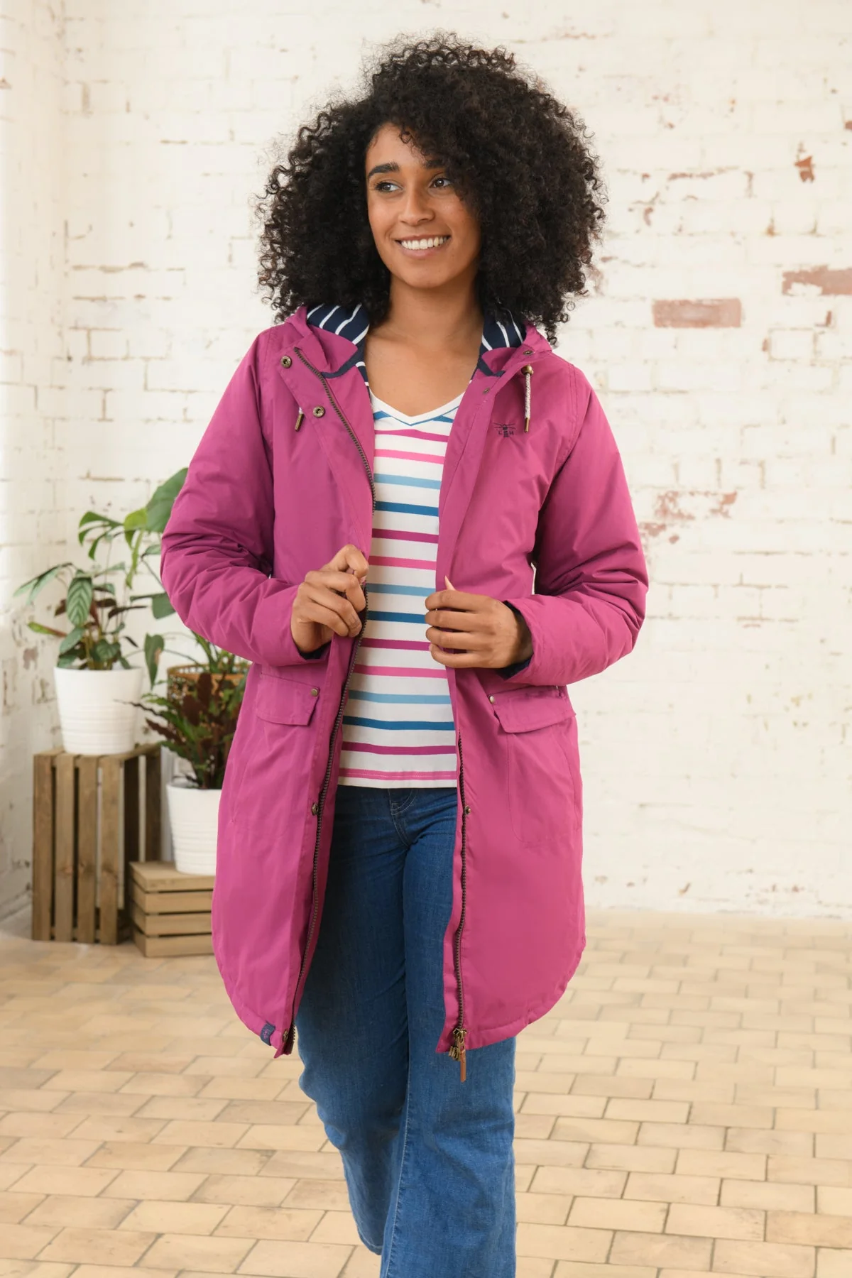 Long Iona Coat - Berry - Image 4