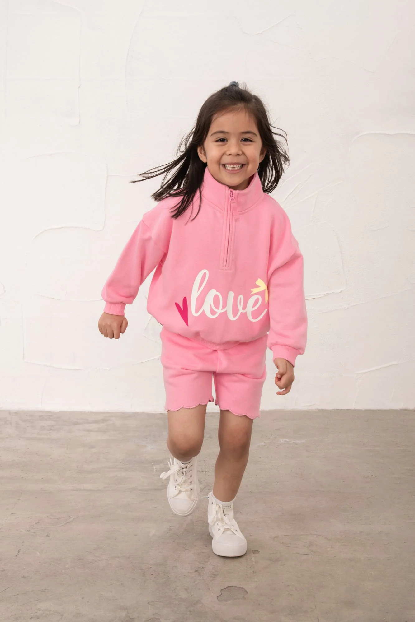 Luna Half Zip Sweatshirt - Fluro Pink - Image 3