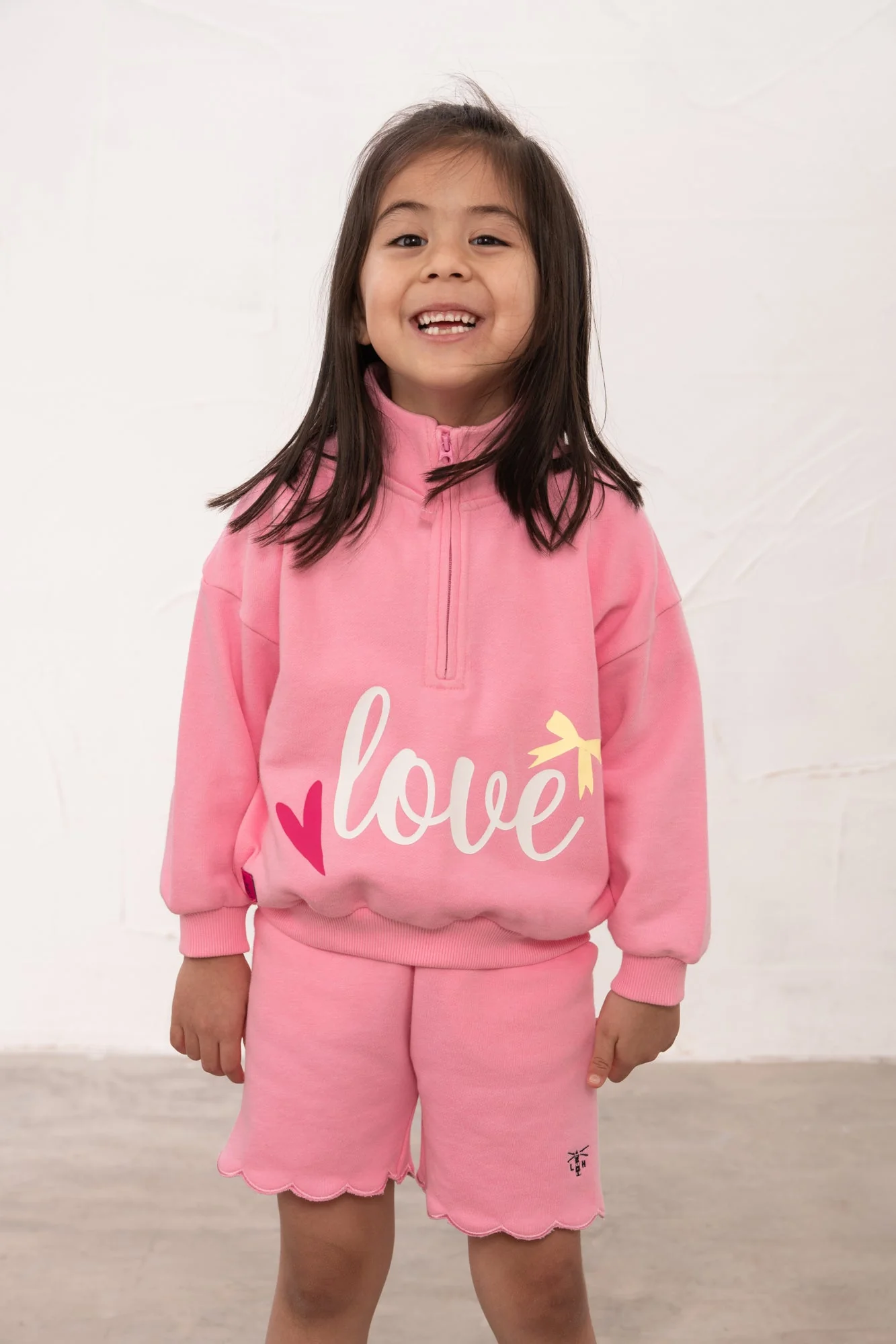 Luna Half Zip Sweatshirt - Fluro Pink - Image 4