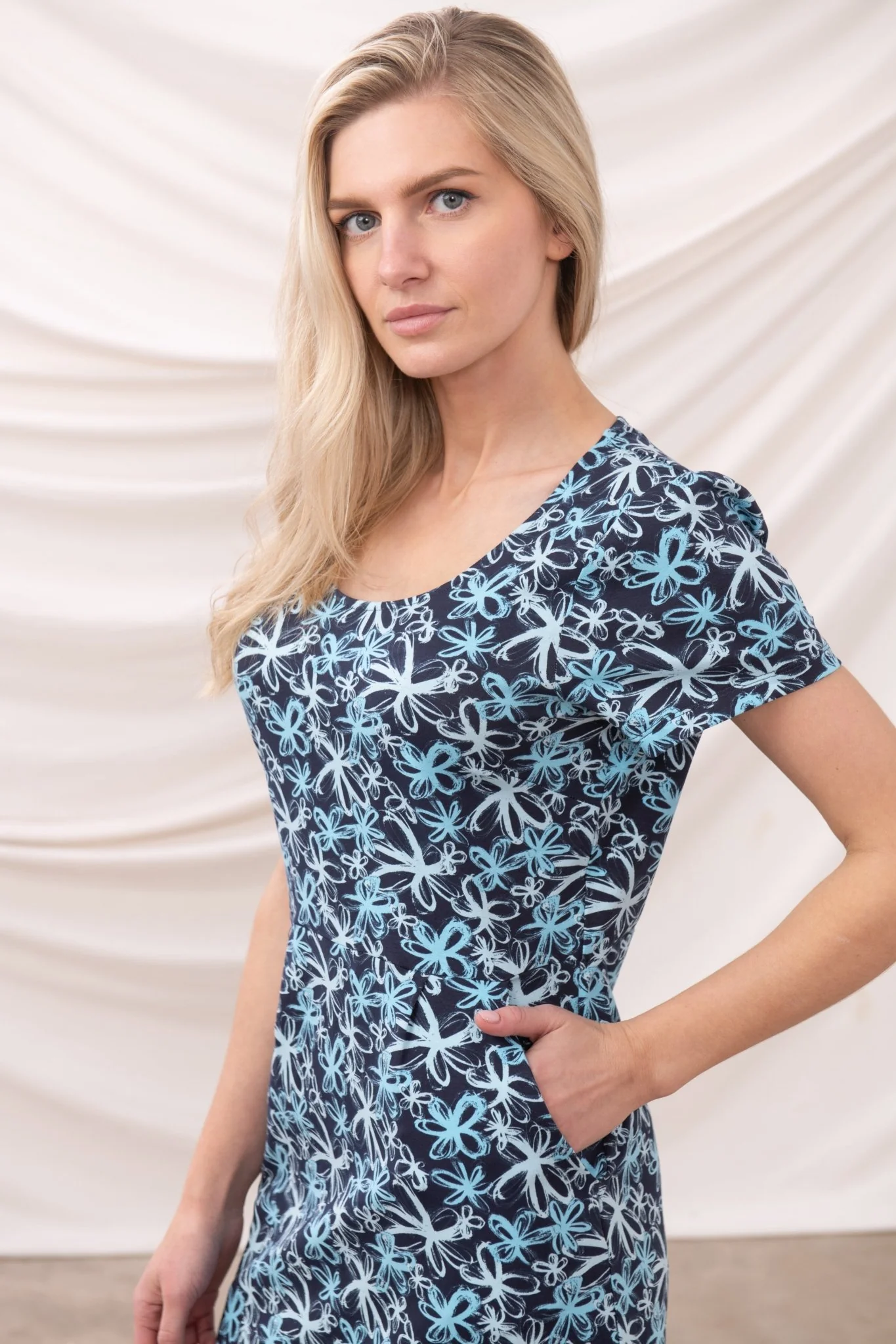Lydia Dress - Navy Floral - Image 2