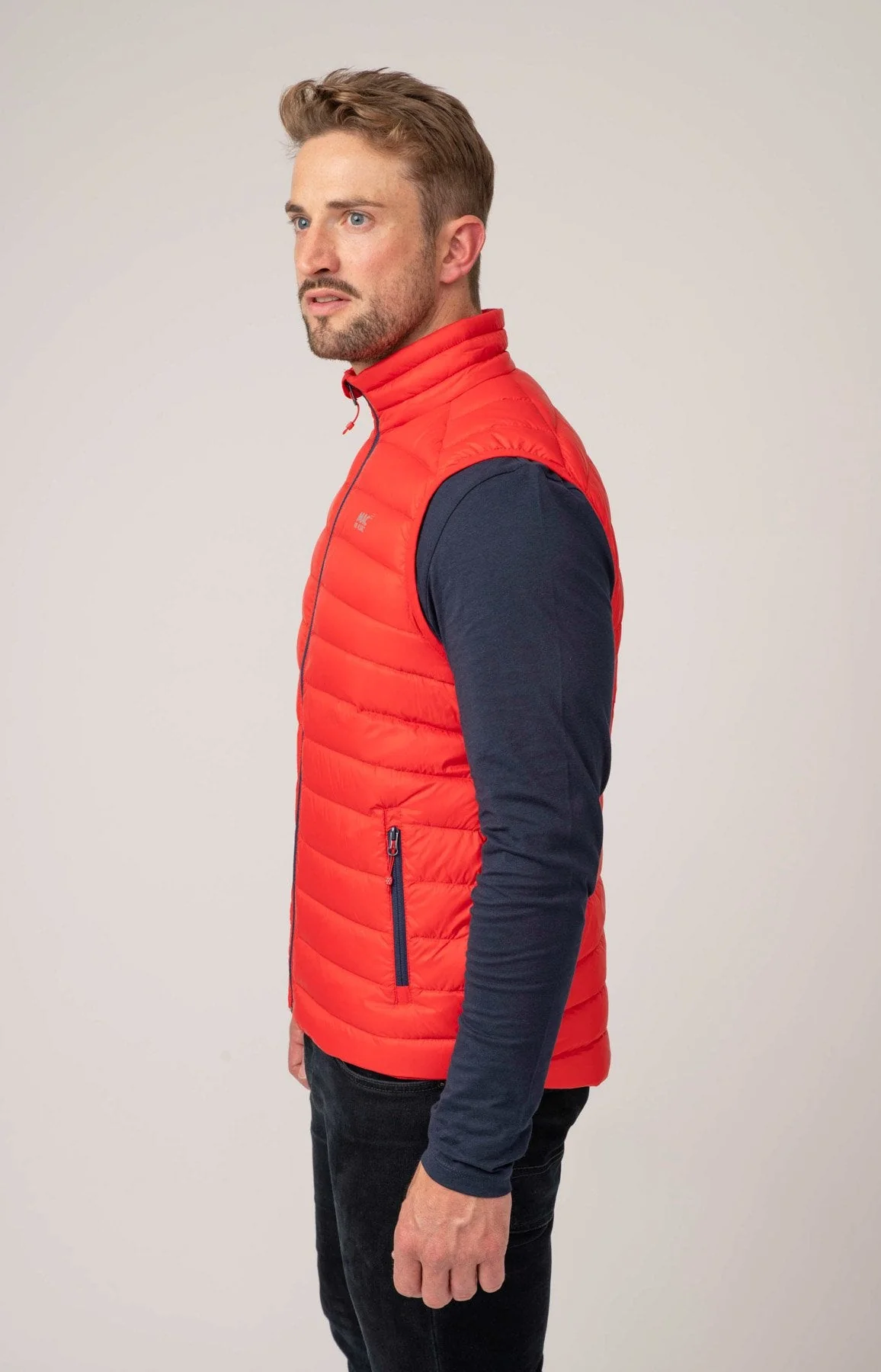 Alpine Mens Down Gilet - Red - Image 5