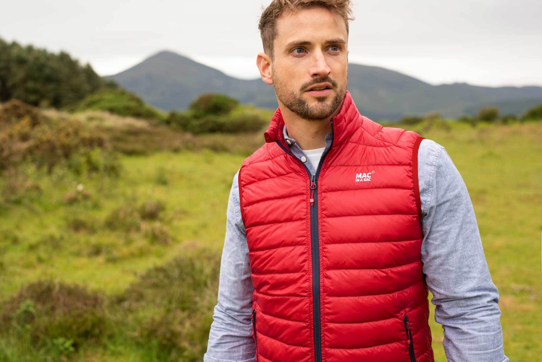 Alpine Mens Down Gilet - Red - Image 9